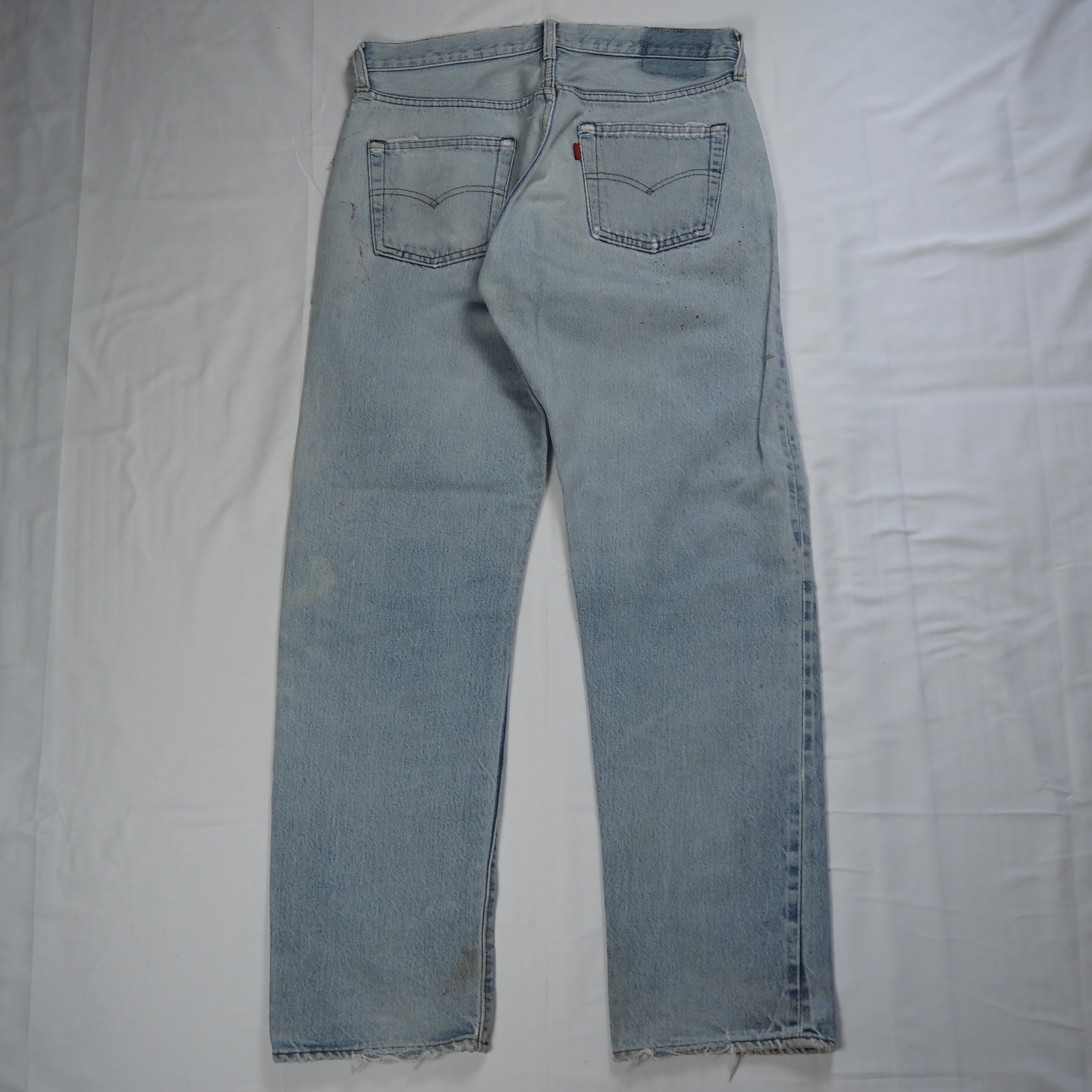 80’s Levi’s 501 赤耳 32×29程度 アイスブルー リペア の画像 11