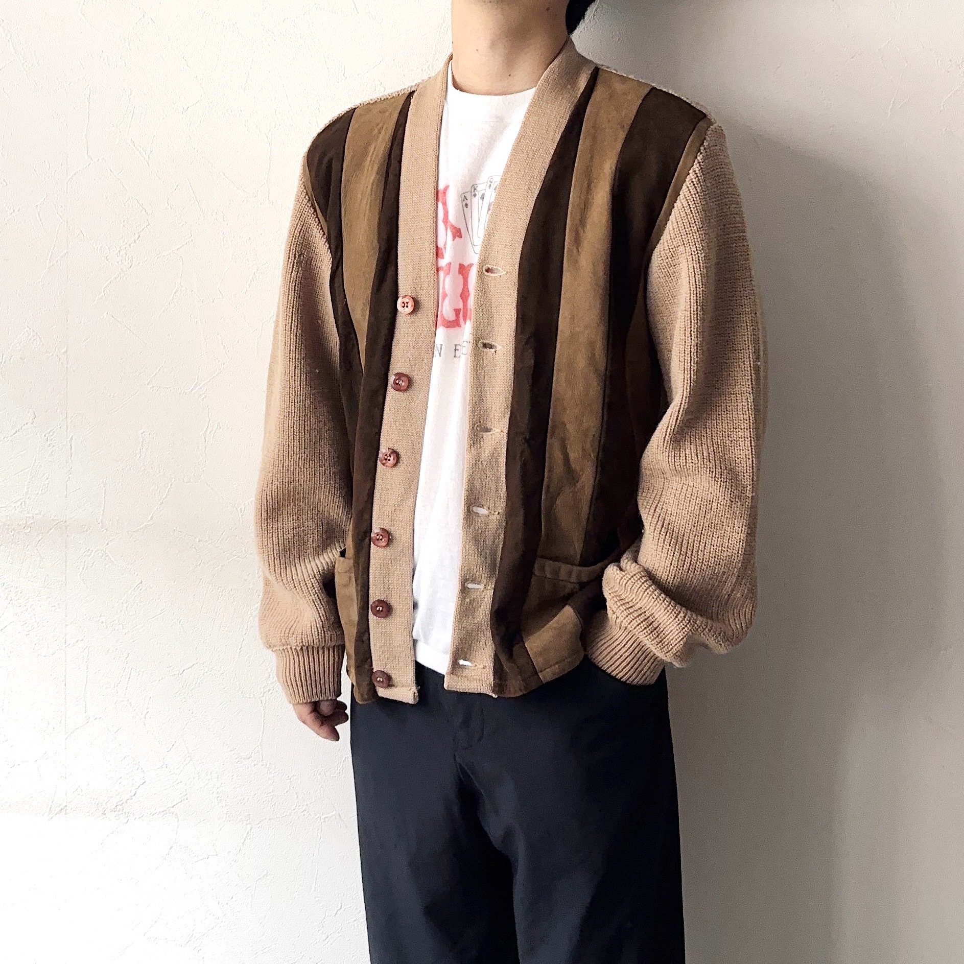 Vintage 60〜70’s【CAMPUS】Suede Knit Cardigan の画像 3