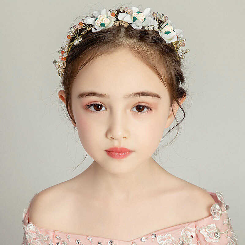 子どもフラワーティアラ ヘアバンド カチューシャ 子供用 フォーマル 髪飾り ヘアアクセサリー キッズ 結婚式 発表会 入園式 卒園式 花柄 Dresszone