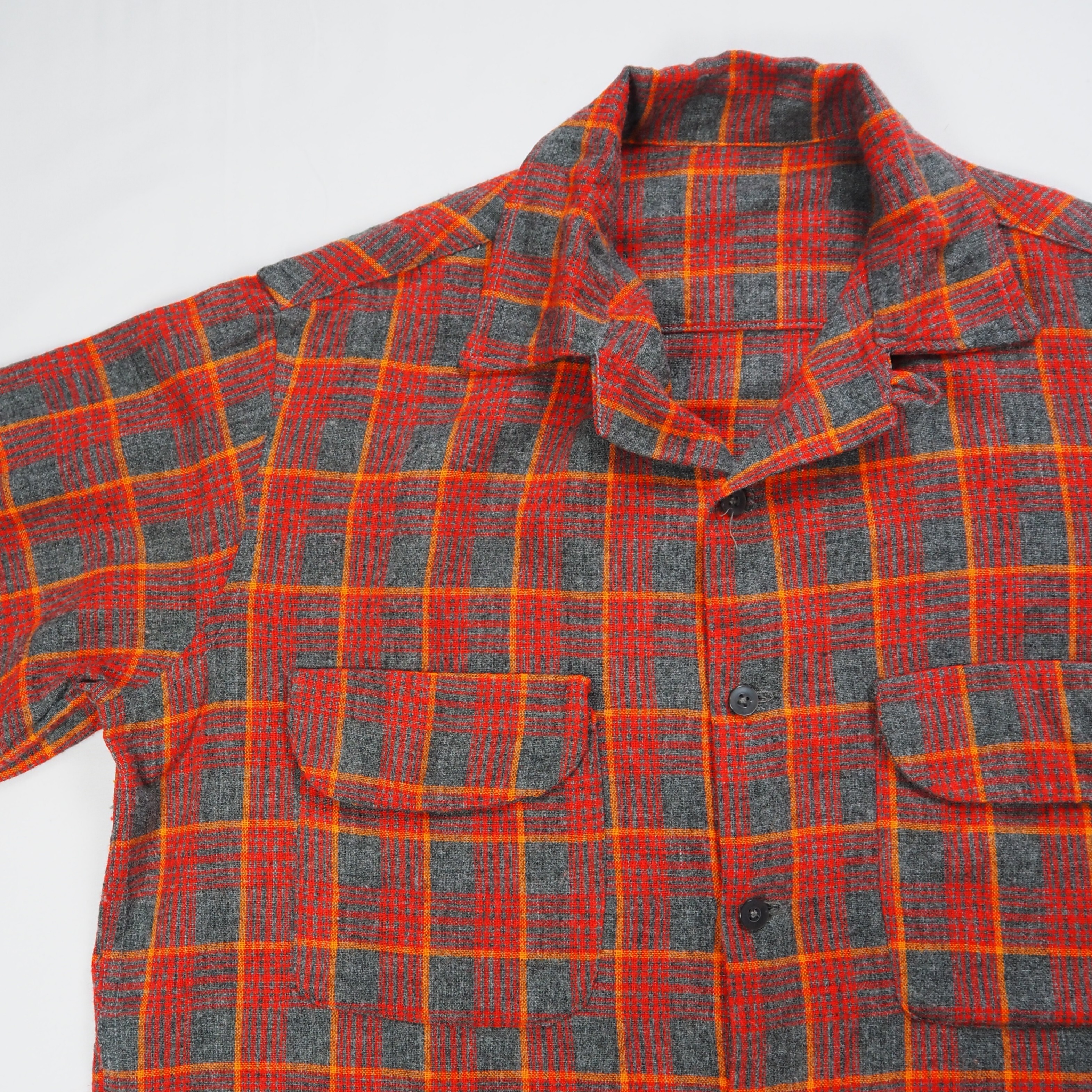 【9/23 20:00入荷】50's ウールシャツ レッド×グレー の画像 4