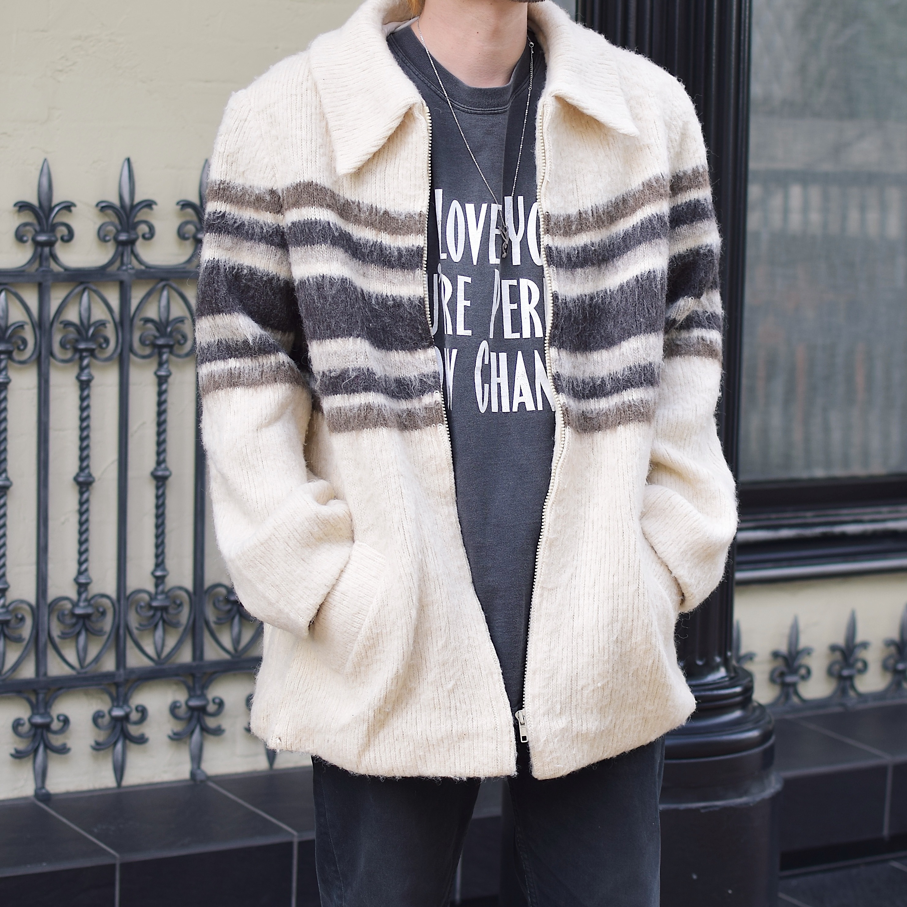 Vintage 70's【Hilda Ltd.】Grunge Zip-up Knit Jacket の画像 3