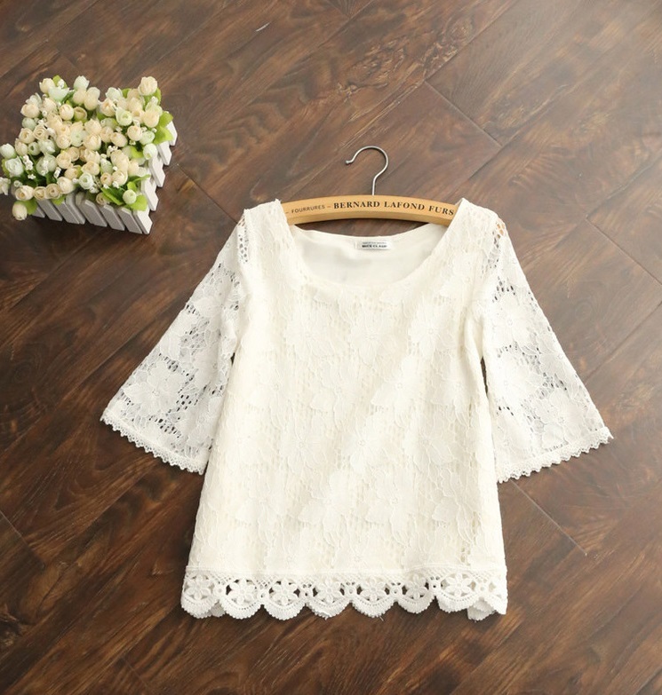 ブラウス レディース レーストップス 花柄 ブラウス 半袖 レディース ブラウス レース 通勤服 通学服 デート 女子会 ママ会 代 30代 韓国の可愛いレディースアパレルのセレクトショップ Kilalion キラリオン