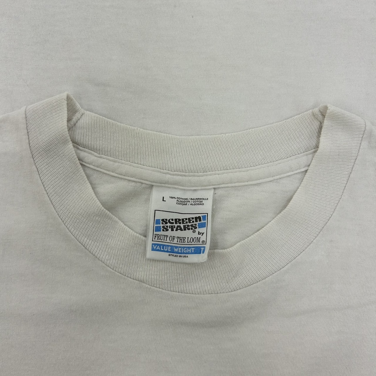 OASIS オアシス UKロック グラフィックプリント バンドT ロックT ホワイト 古着 L の画像 5