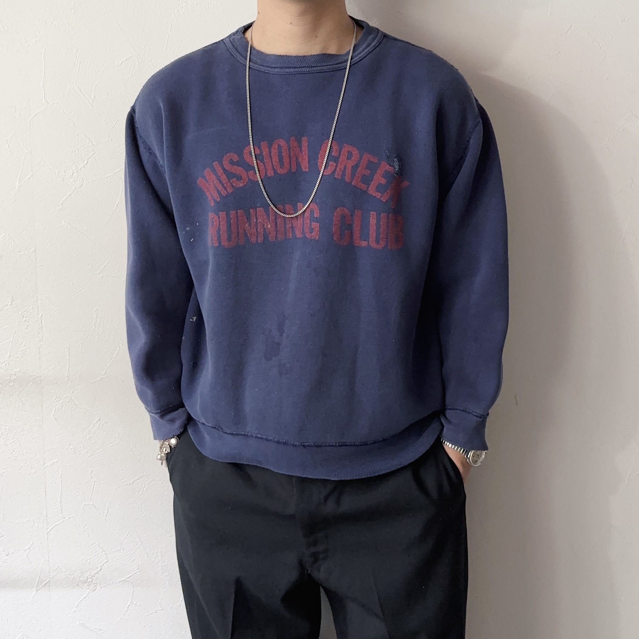 Vintage 60's【RUSSELL MILLS INC.】"MISSION CREEK RUNNING CLUB" Grunge Sweat の画像 3