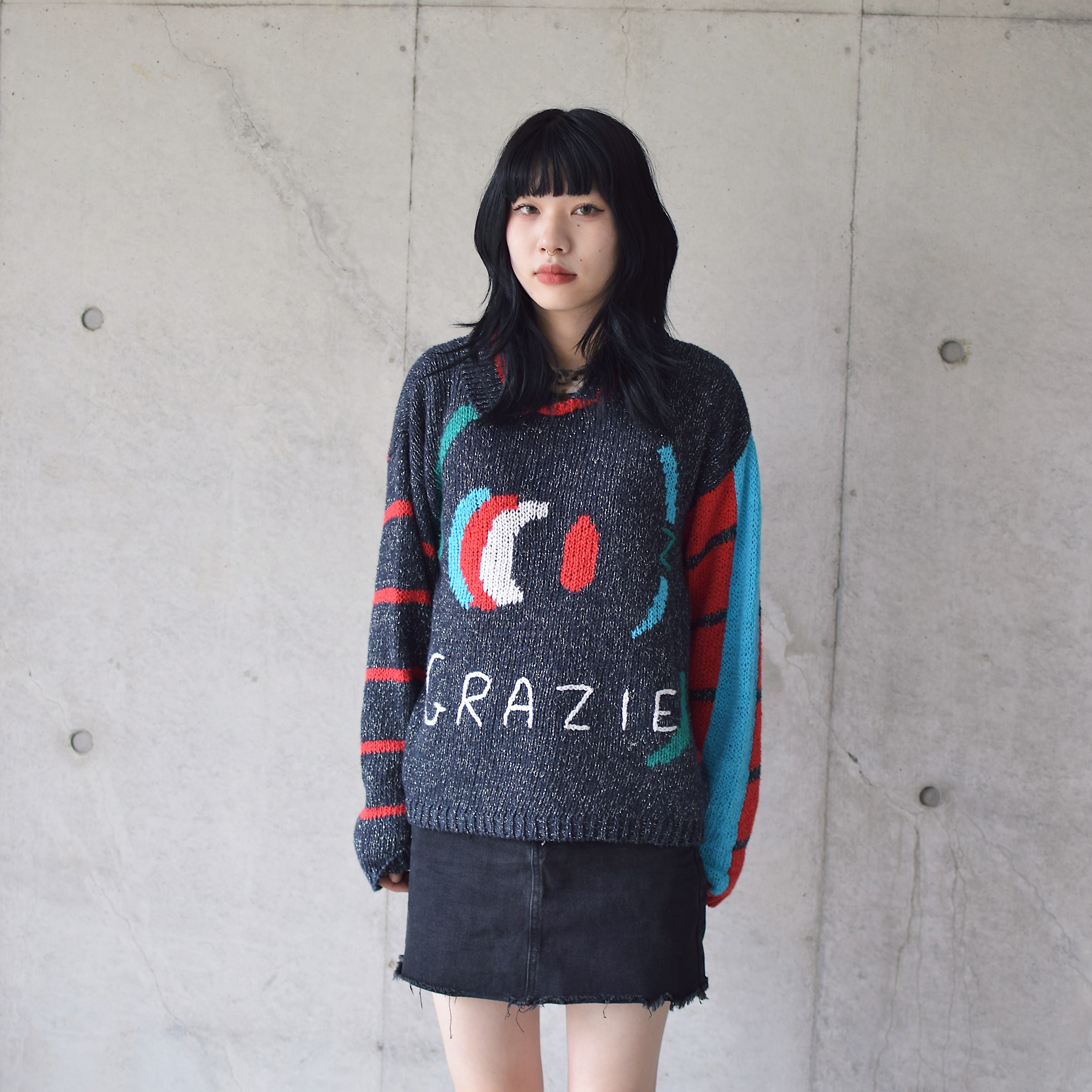 Vintage 80's【Career】"GRAZIE" Knit Sweater の画像 3