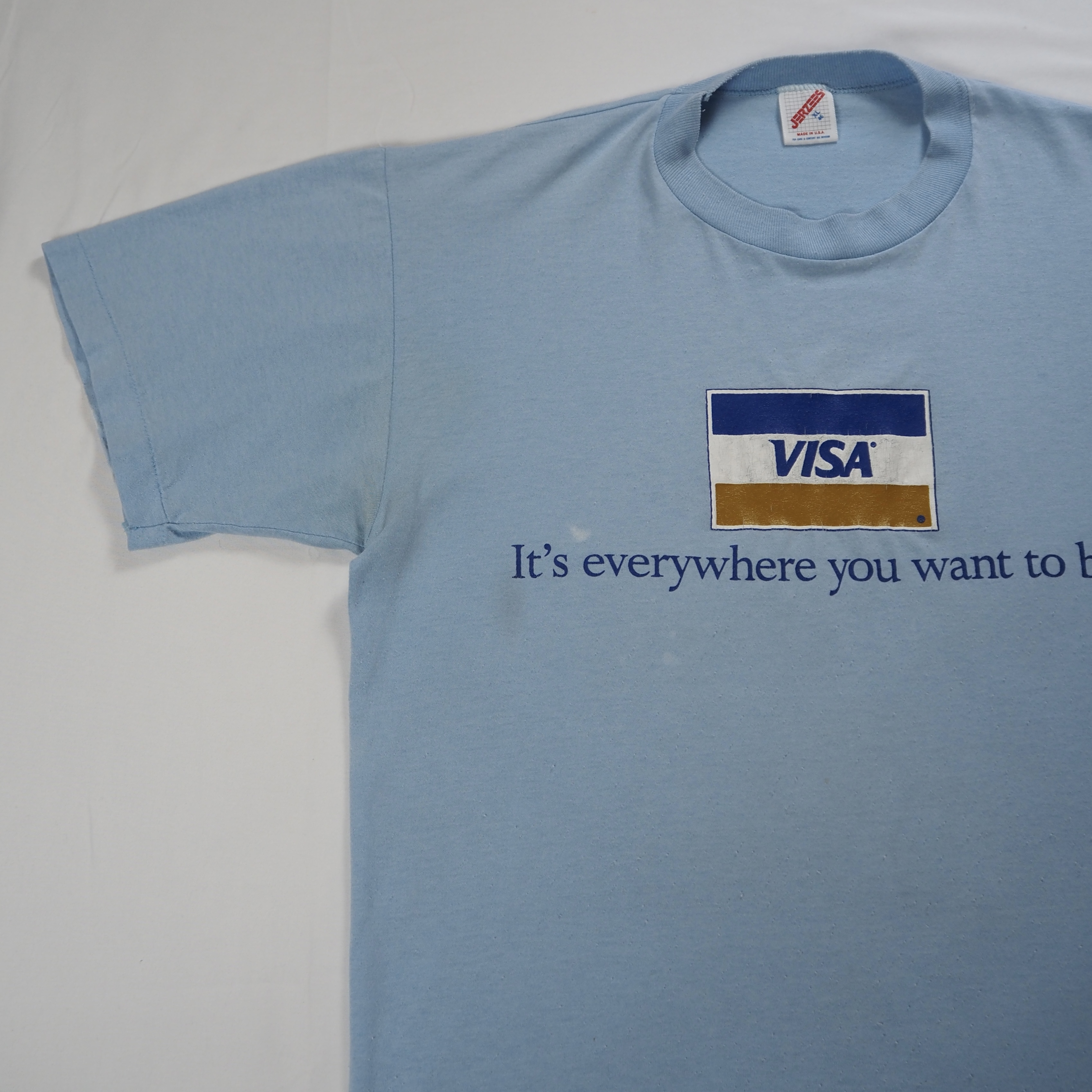 90’s VISA Tシャツ XL ライトブルー 企業Tシャツ の画像 8
