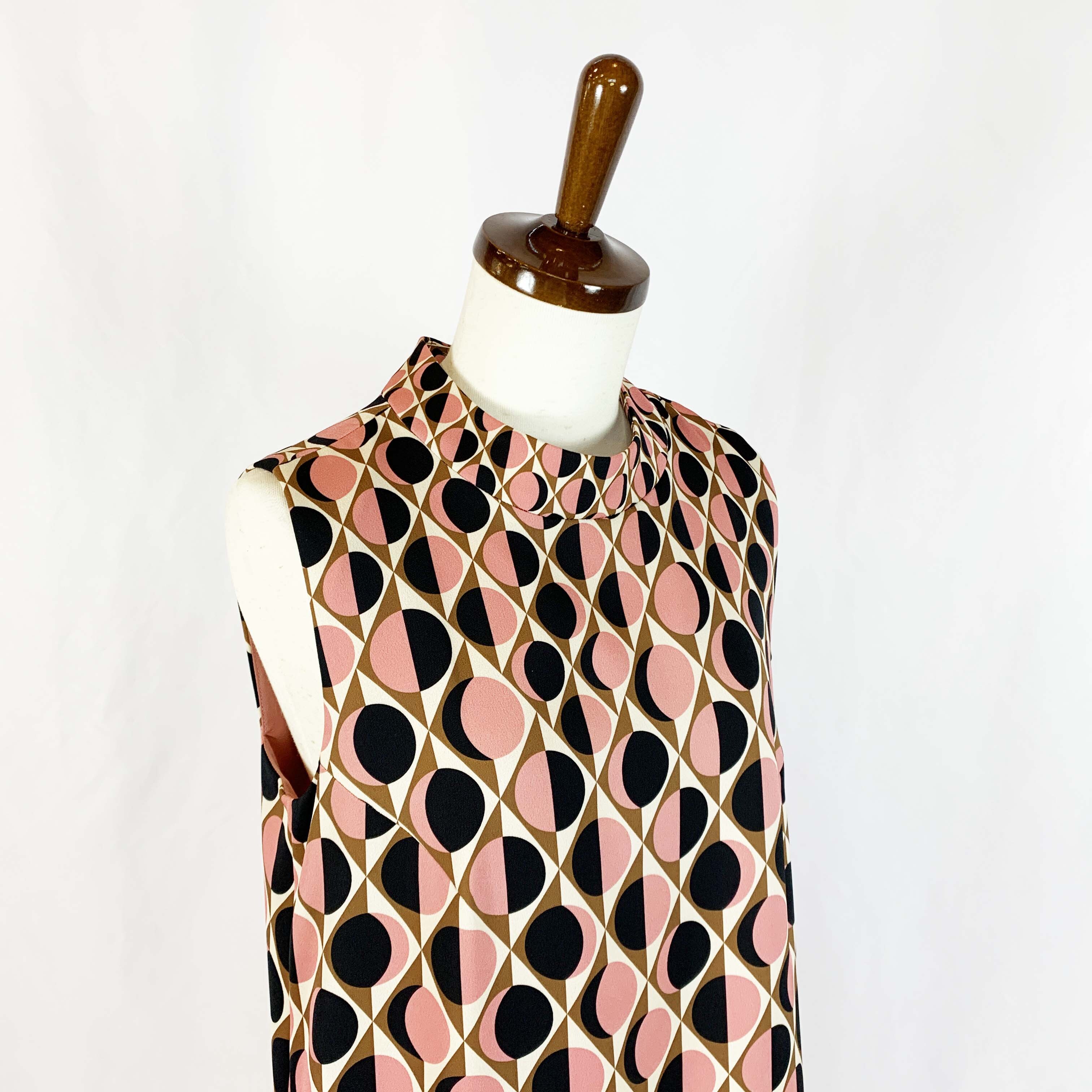 Marella 幾何学模様パネルプリントノースリーブワンピース ｇｉｔａ ジータ