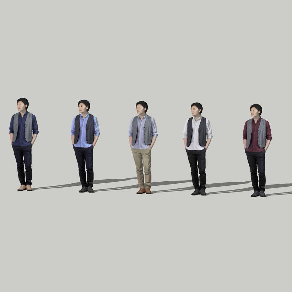 SketchUp素材 3D人物モデル ( Posed ) 069_Syun - 画像2