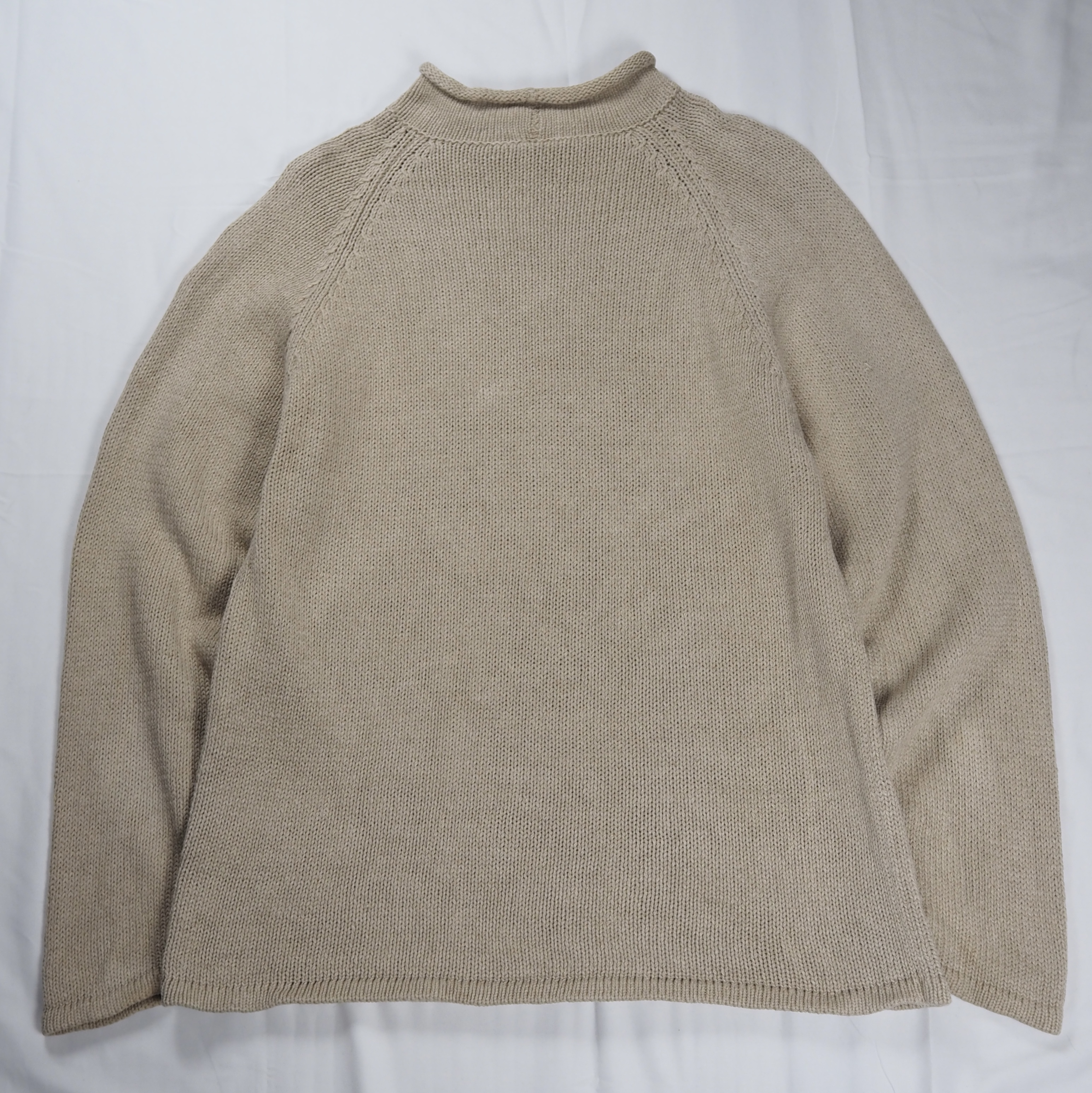 90’s J.Crew ロールネックニット コットンリネン Mサイズ の画像 10
