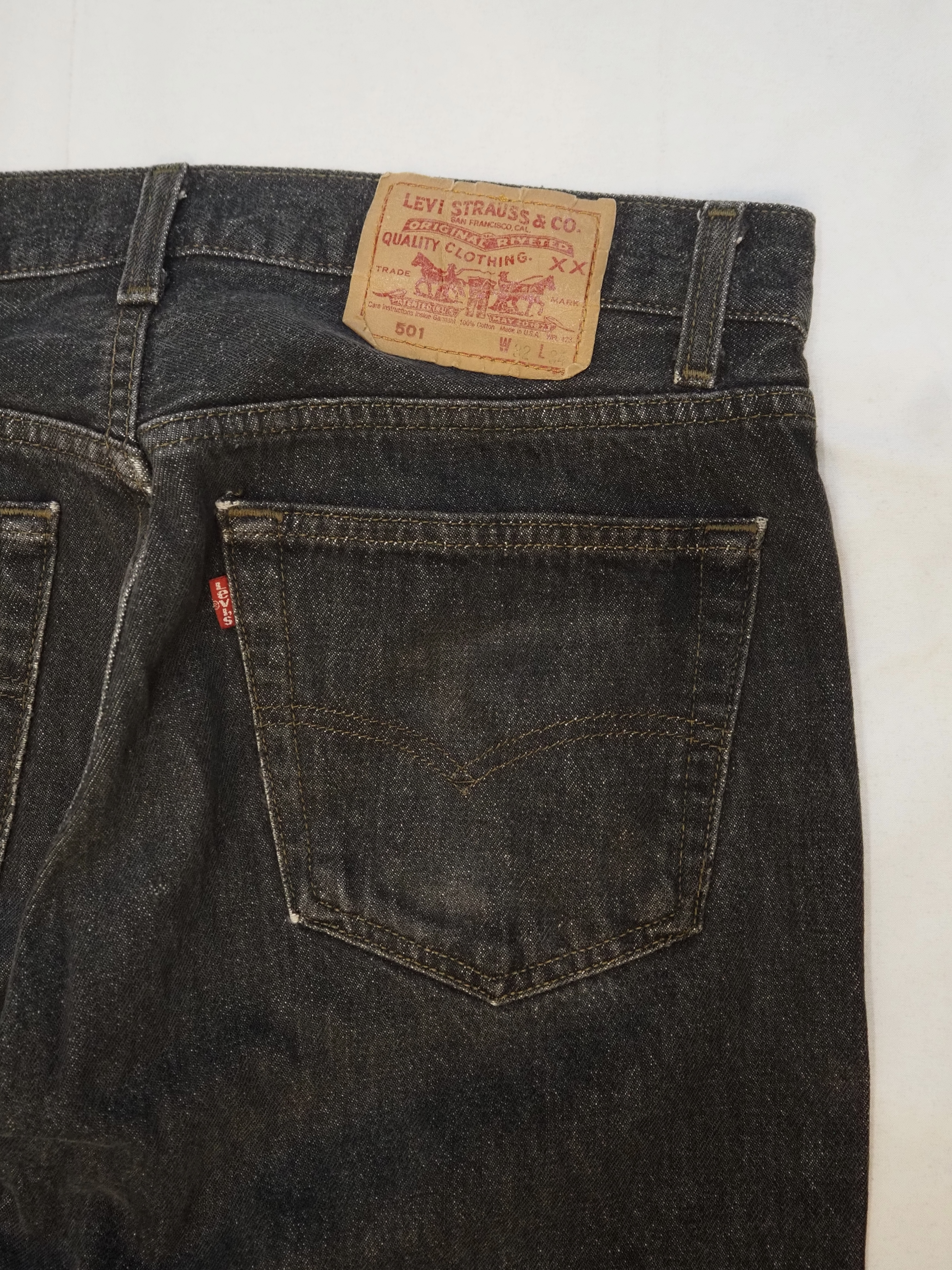 90’s Levi’s 501 Black Denim “先染め" "アメリカ製" の画像 14