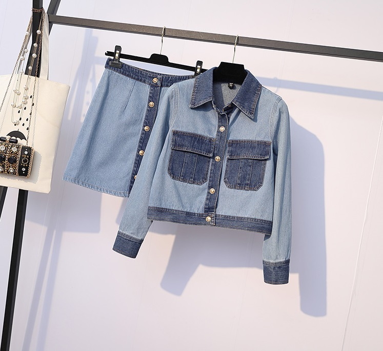 大人可愛いデニムセットアップ Gジャン ミニスカート 大きいサイズ ベーシック 春秋 レディース 代 30代 女子会 通学 旅行 Dj Freak