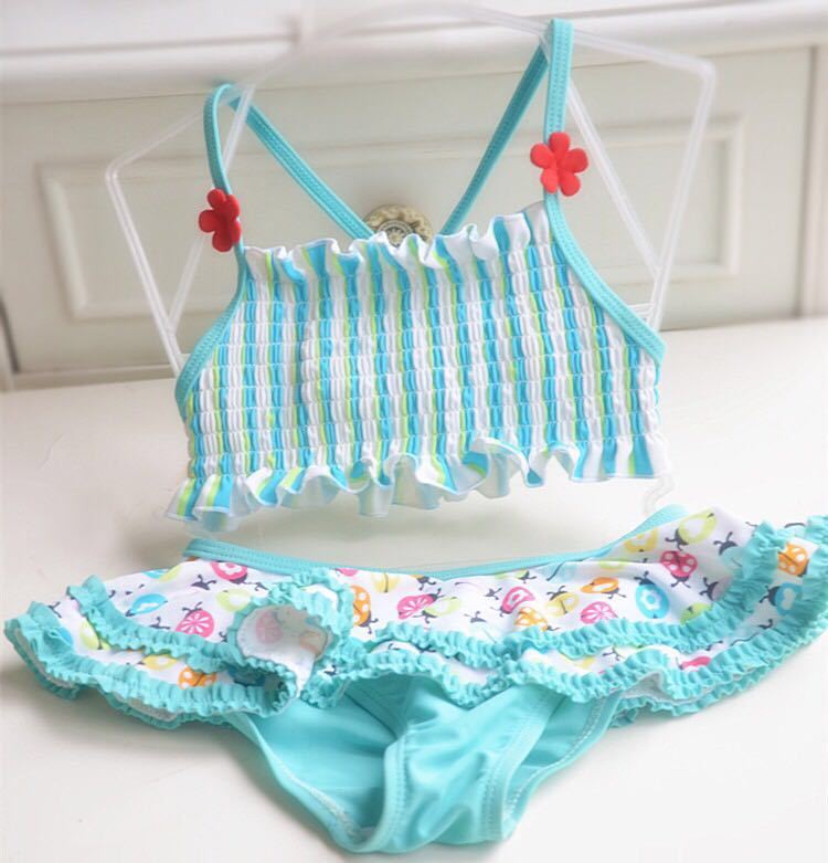 送料無料 韓国子供服 ベビー水着 子供服 水着 子供服 ビキニー風 キッズ 水着 可愛い フリルスカート 水色 子供服 Cocobebe Base店 ベビードレス 退院着 2way ベビースタイ 水着 ベビースーツ コスチューム