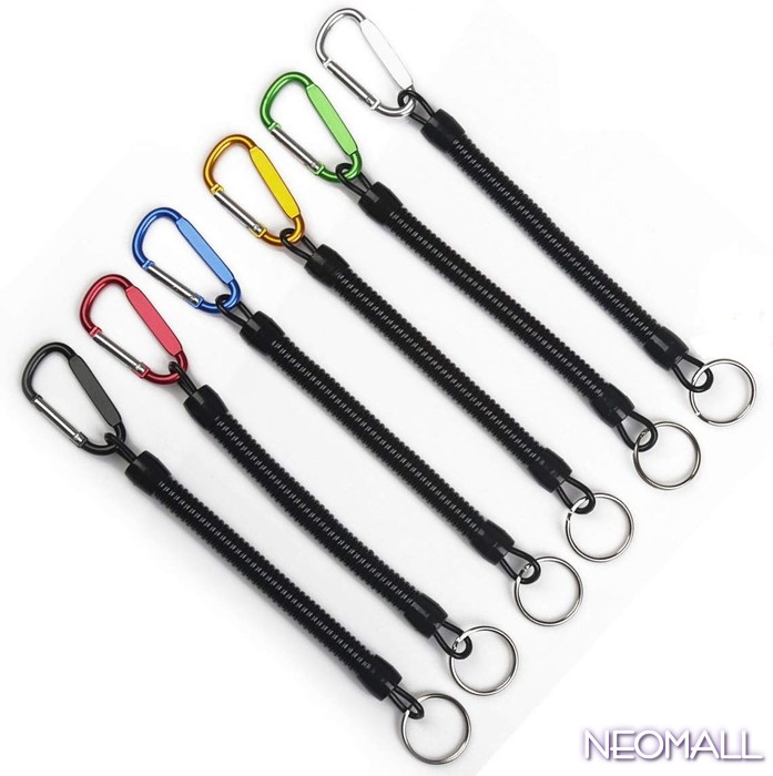 竿の落下防止 小物紛失防止 スパイラルコード カーラーランダム 6本セット尻手ロープ 釣りロープ 釣り用 Max伸長1 0m 混色 Fis 223 Neomall