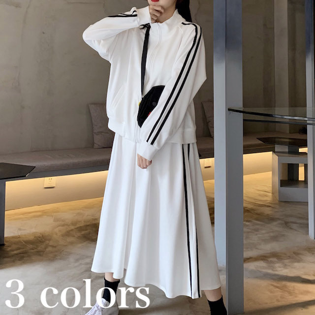 セットアップ レディース 秋 冬 アウター ジャケット ロングスカート カジュアル スポーティー Ol Su 0016 S Happy Orurea ハッピーオルレア