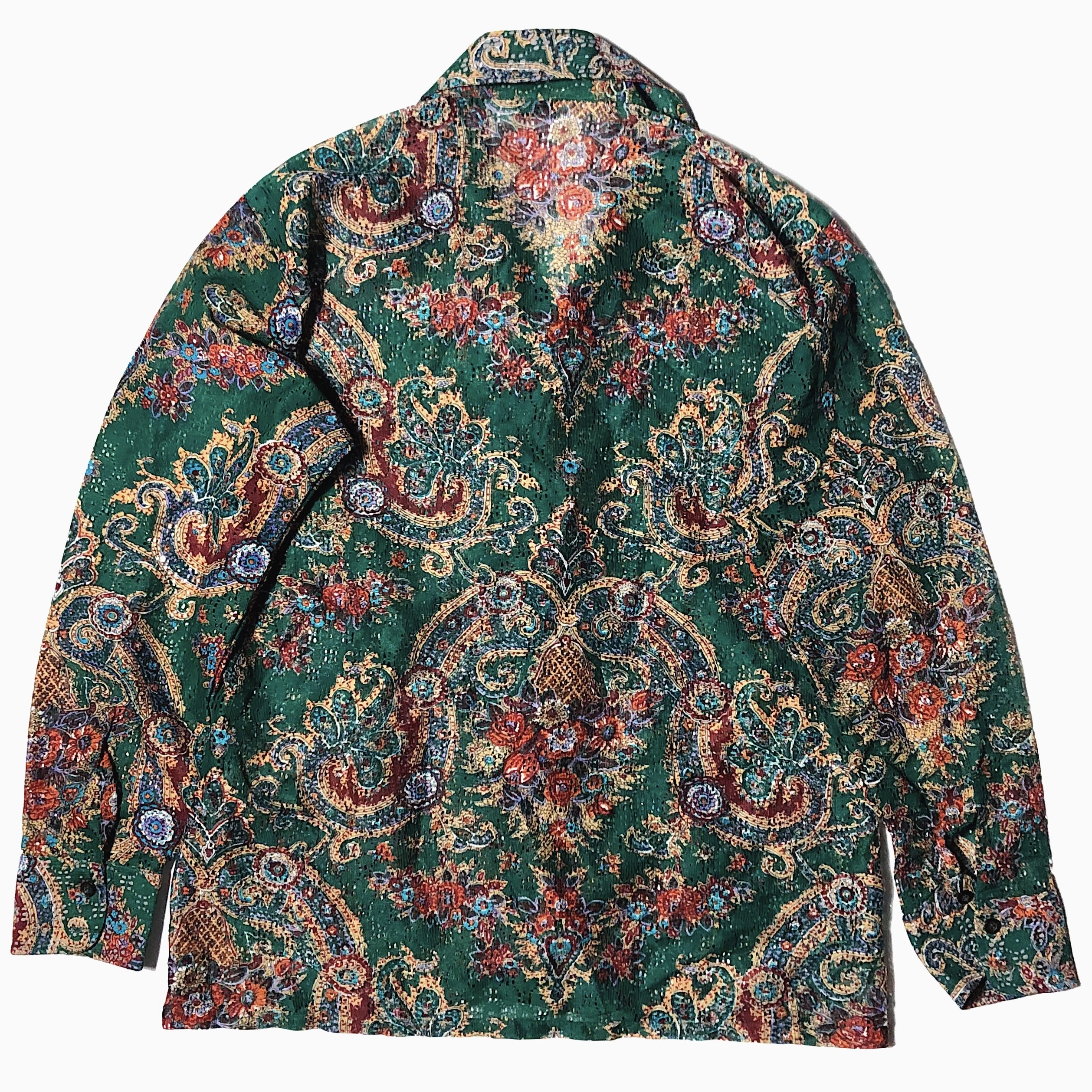 Vintage 70's【Oleg Cassini by Burma】"Paisley" Lace Shirt の画像 2