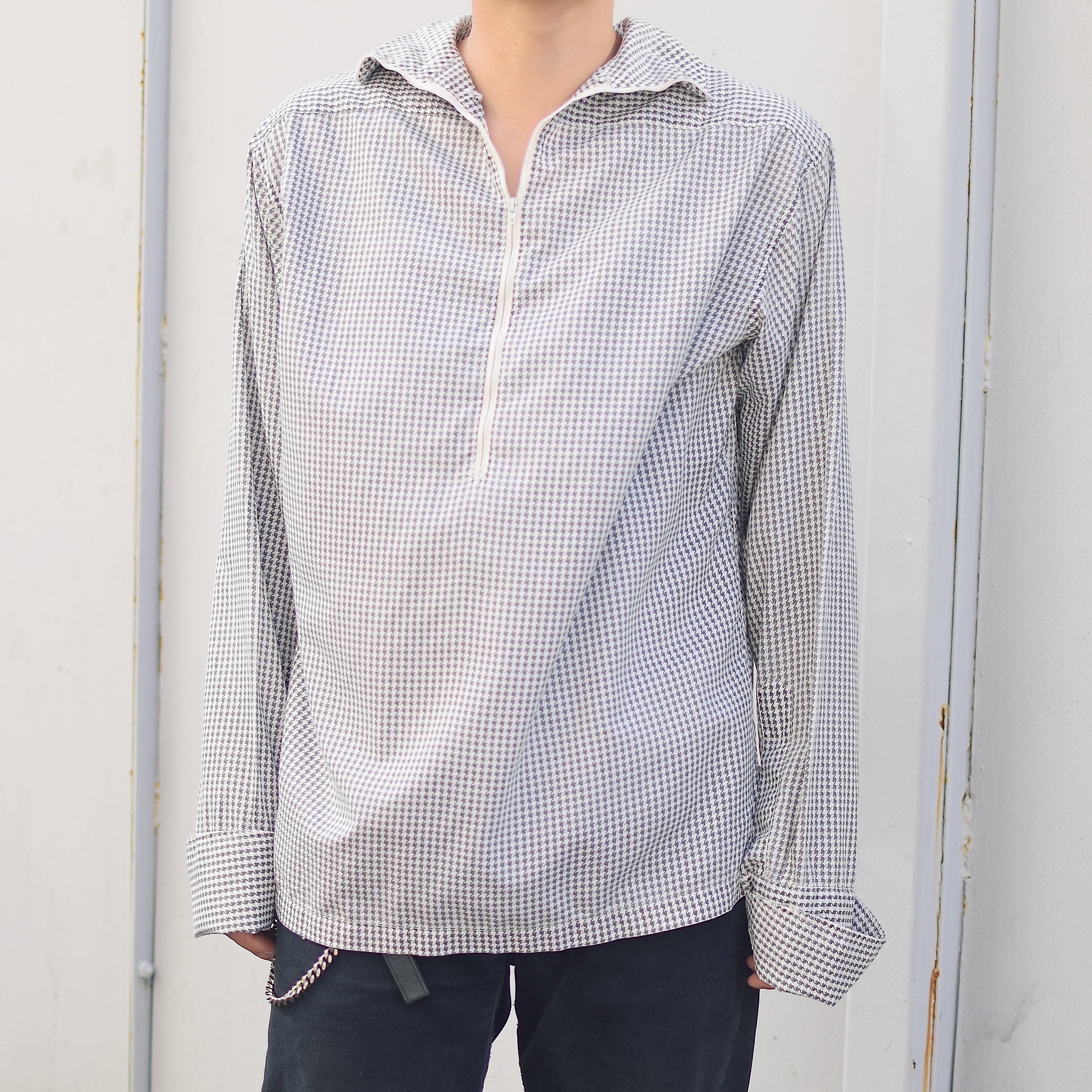 Vintage 60〜70's【Jacobsons】Houndstooth Half Zip Shirt の画像 3