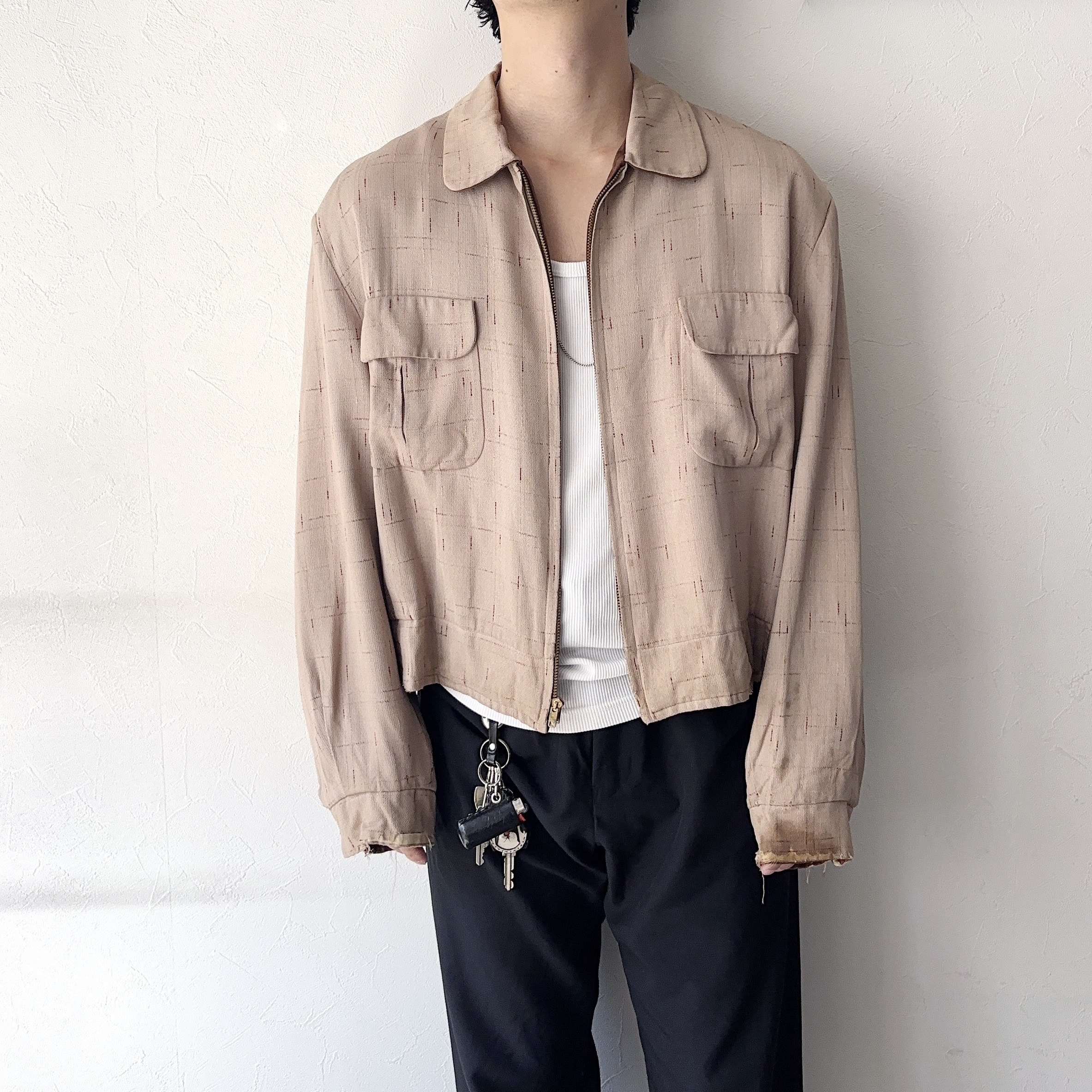 Vintage 50's Reversible Rayon Gabardine Jacket の画像 5