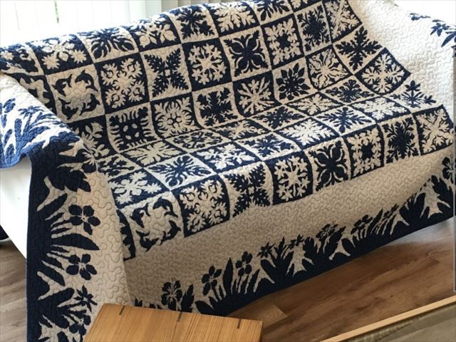 ハワイアンキルト柄 マルチカバー 大 190 250cm ハワイアンセレクト Nanea
