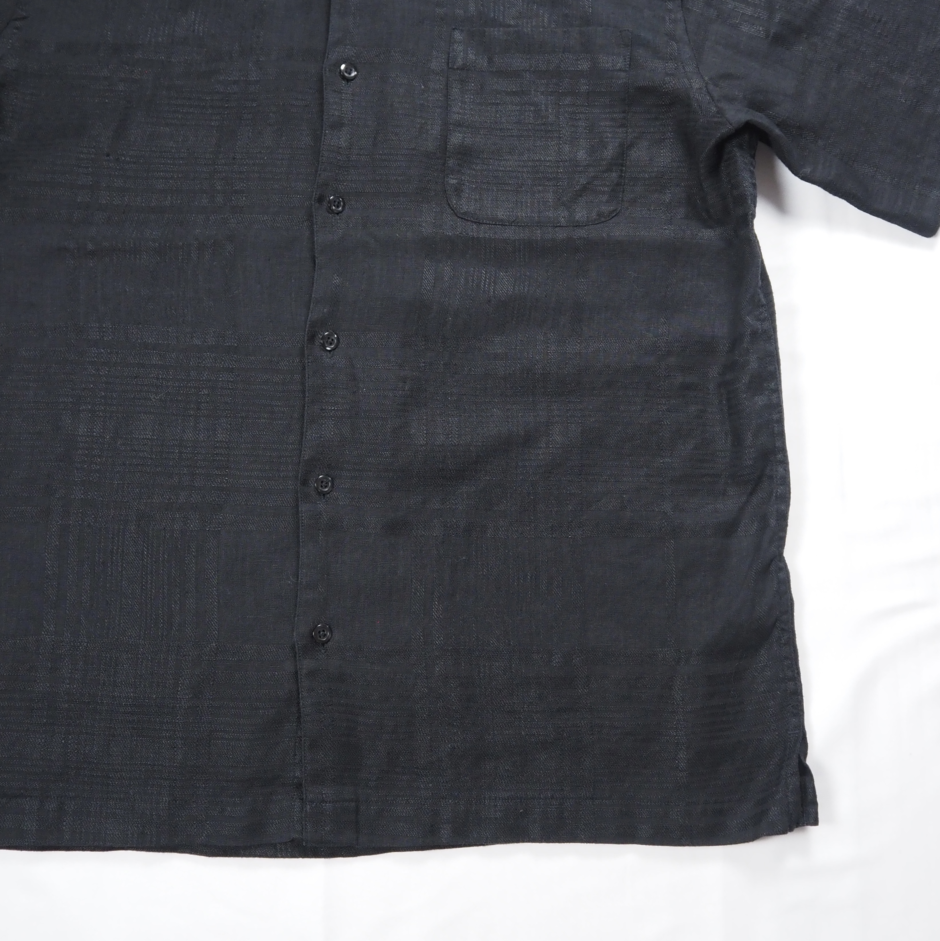 90’s Perry Ellis リネンシャツ ブラック Mサイズ の画像 8