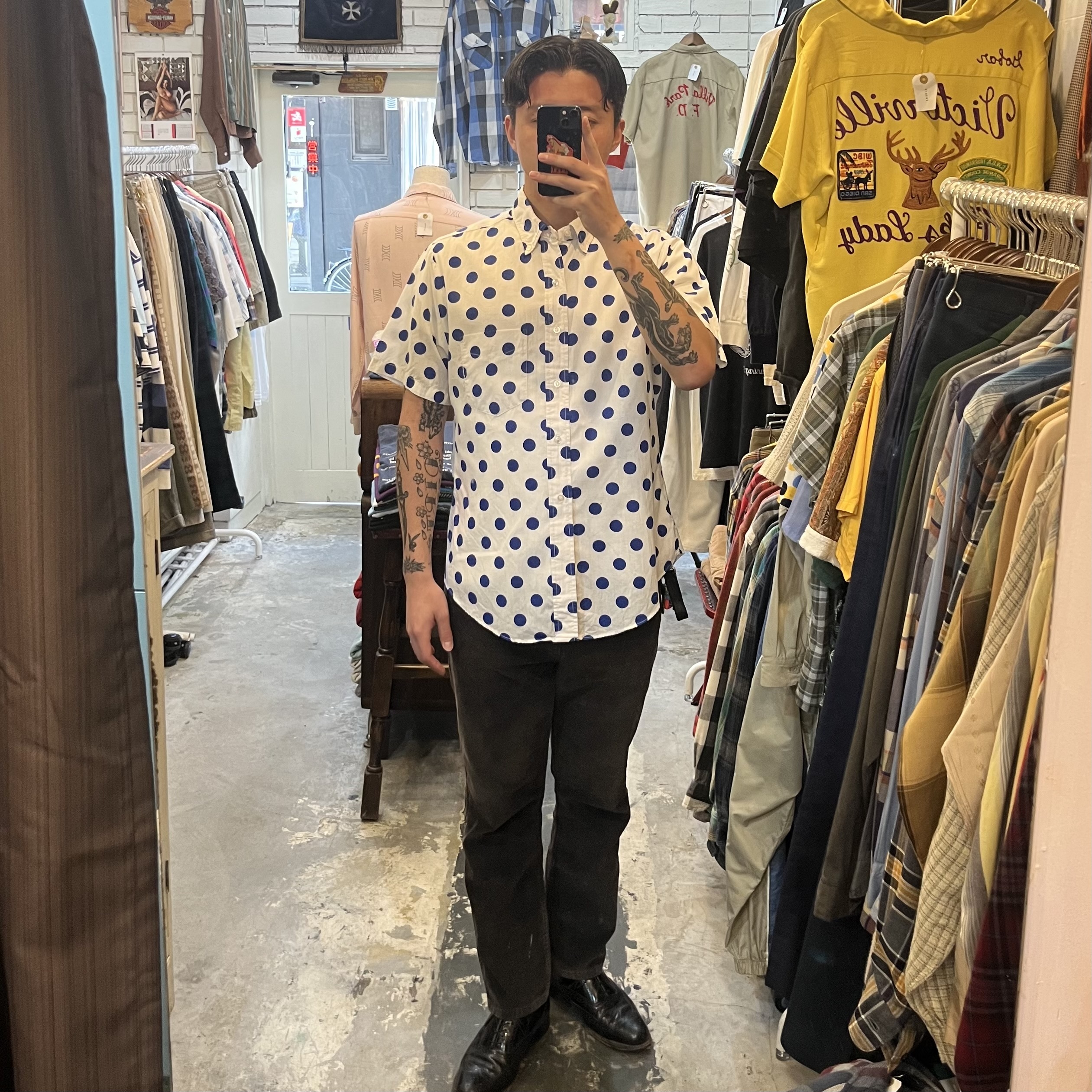 80’s-90’s Antique of California ポルカドット 半袖シャツ の画像 4