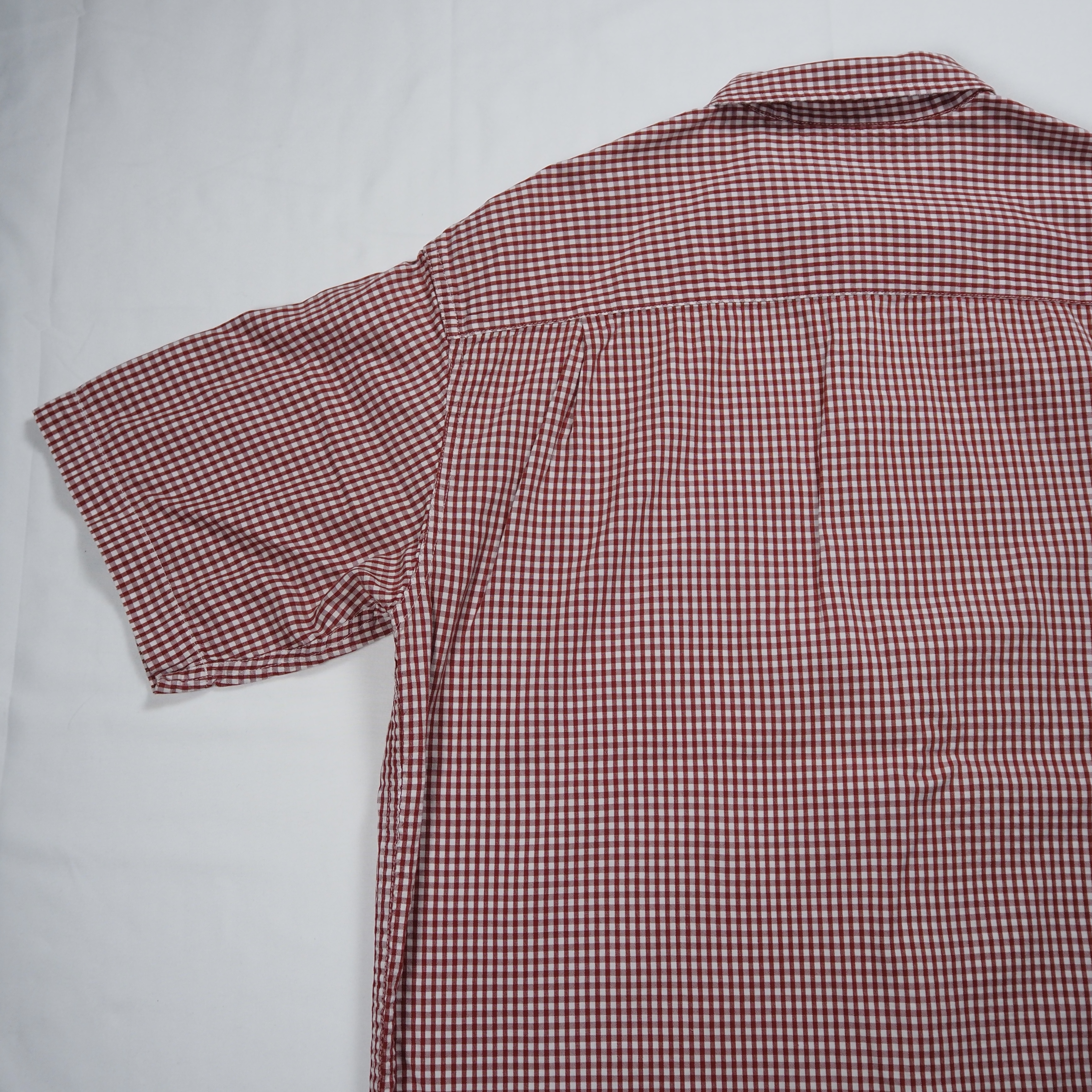 90’s Dockers 半袖コットンシャツ ギンガムチェック Mサイズ レッド の画像 14