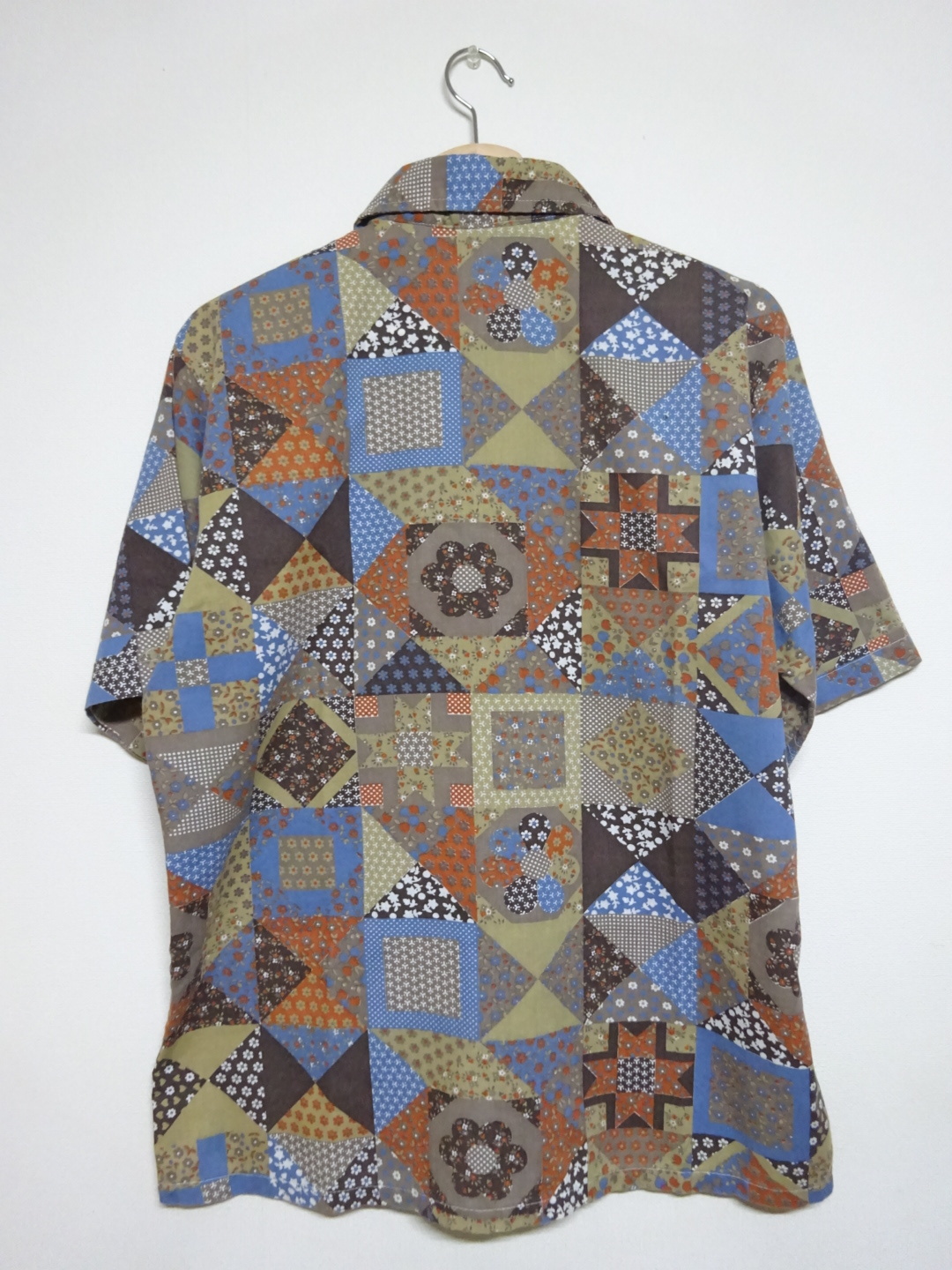 総柄 シャツ 半袖 パッチワーク柄 古着屋 Kafuca 総柄 シャツ 半袖 パッチワーク柄 古着屋 Kafuca