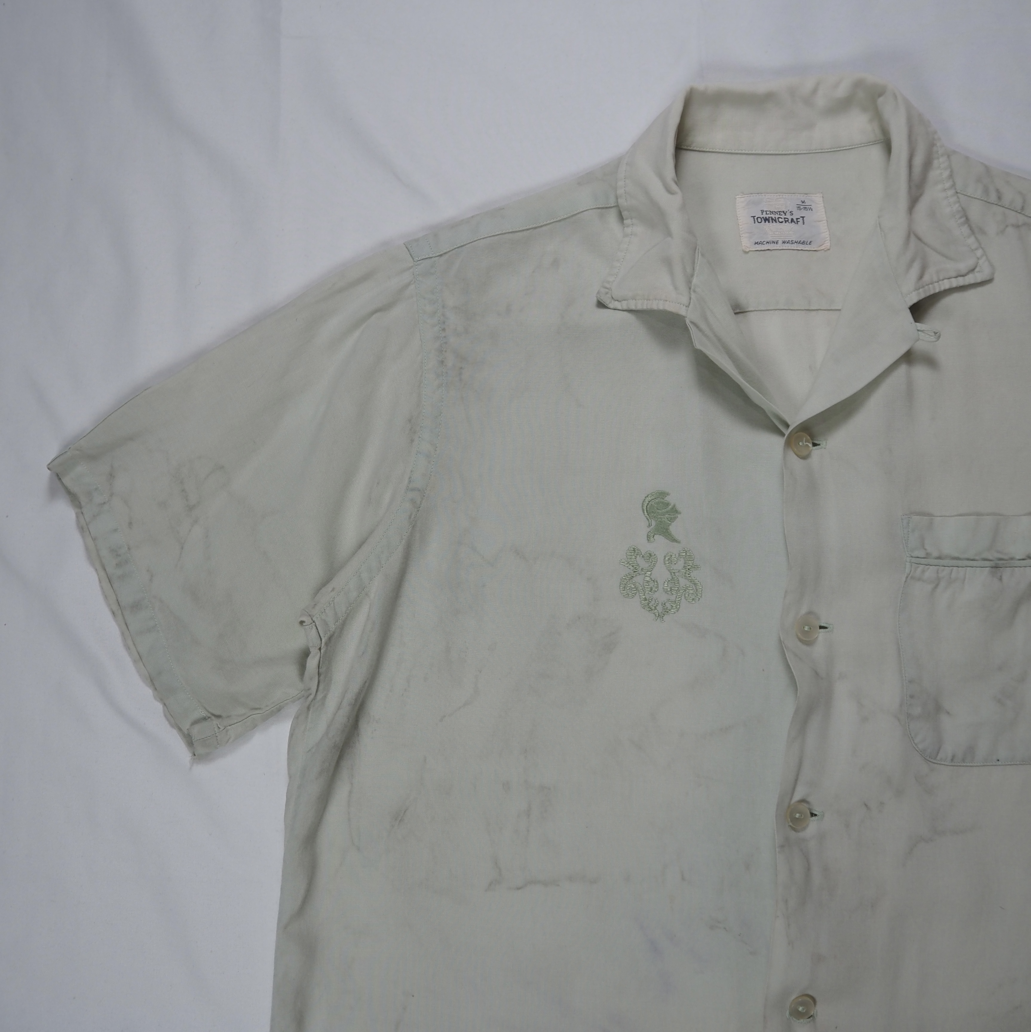 60’s Towncraft 半袖レーヨンシャツ Mサイズ ボロ の画像 5