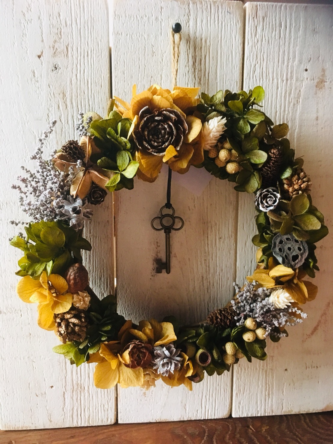 ３２壁かけフラワーリース 板なし ハンドメイド雑貨 ポルカドッツ