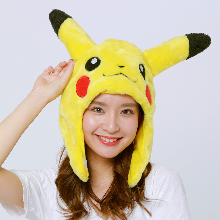 男女兼用 着ぐるみ キャップ ポケモン ピカチュウ 被り物 帽子 ぼうし レディース メンズ 大人 子供 キッズ キャラクター グッズ ハロウィン コスプレ ハロウィンコスチューム アイテム パーティー イベント 衣装 仮装 コスチューム ポケットモンスター コス S Sz 6h728