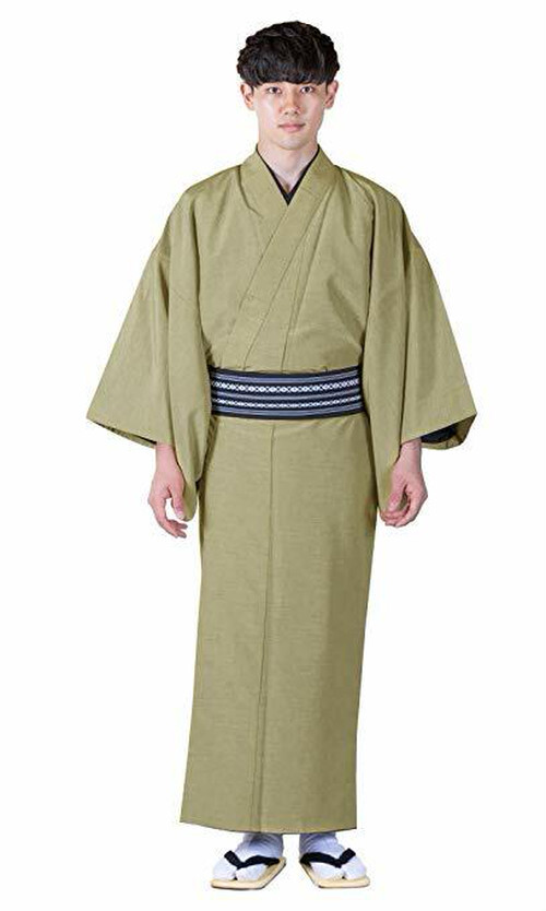 洗える男の着物 若草色 和の逸品 着物屋