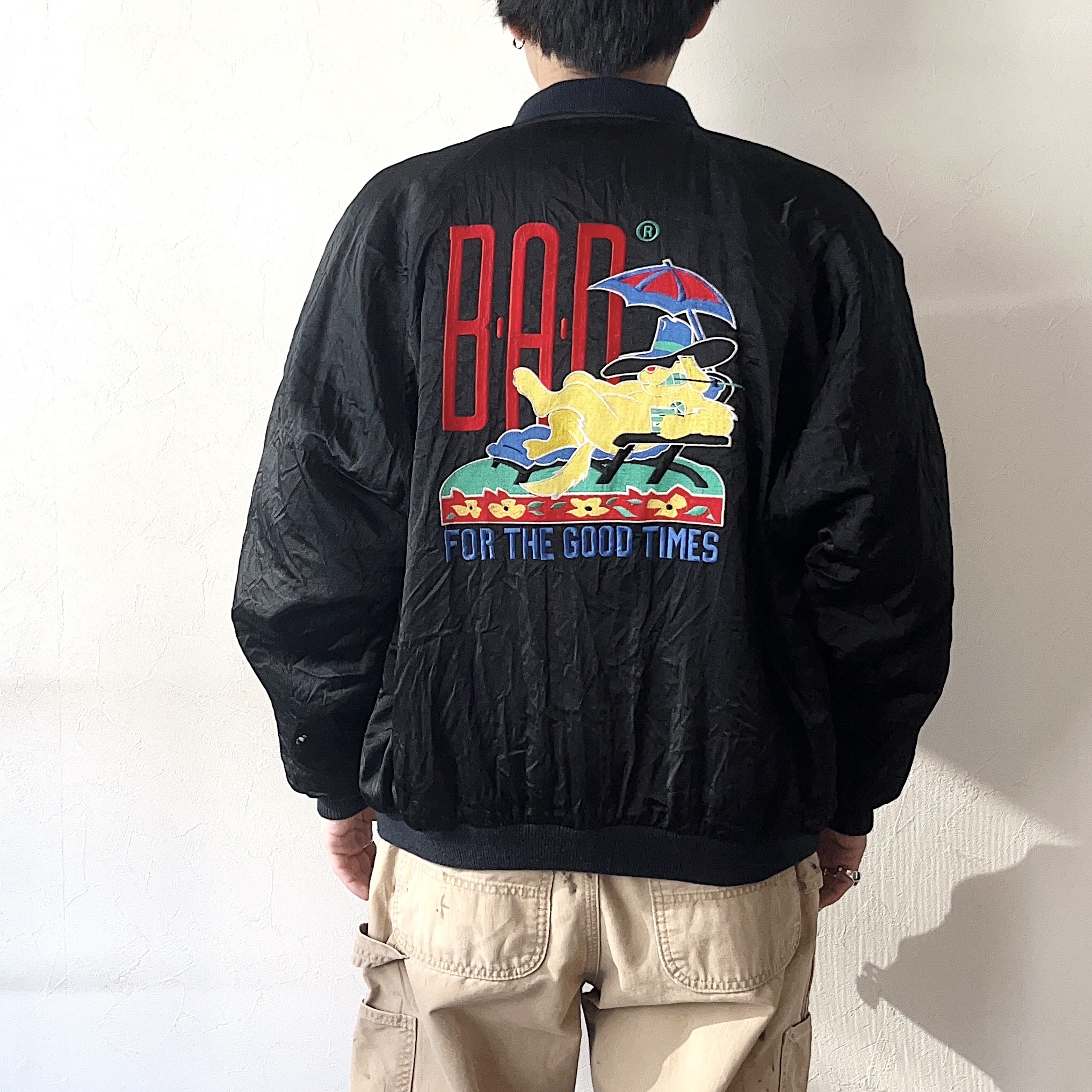 Vintage 80〜90's【B・A・D】"BAD FOR THE GOOD TIME" Nylon Jacket の画像 3