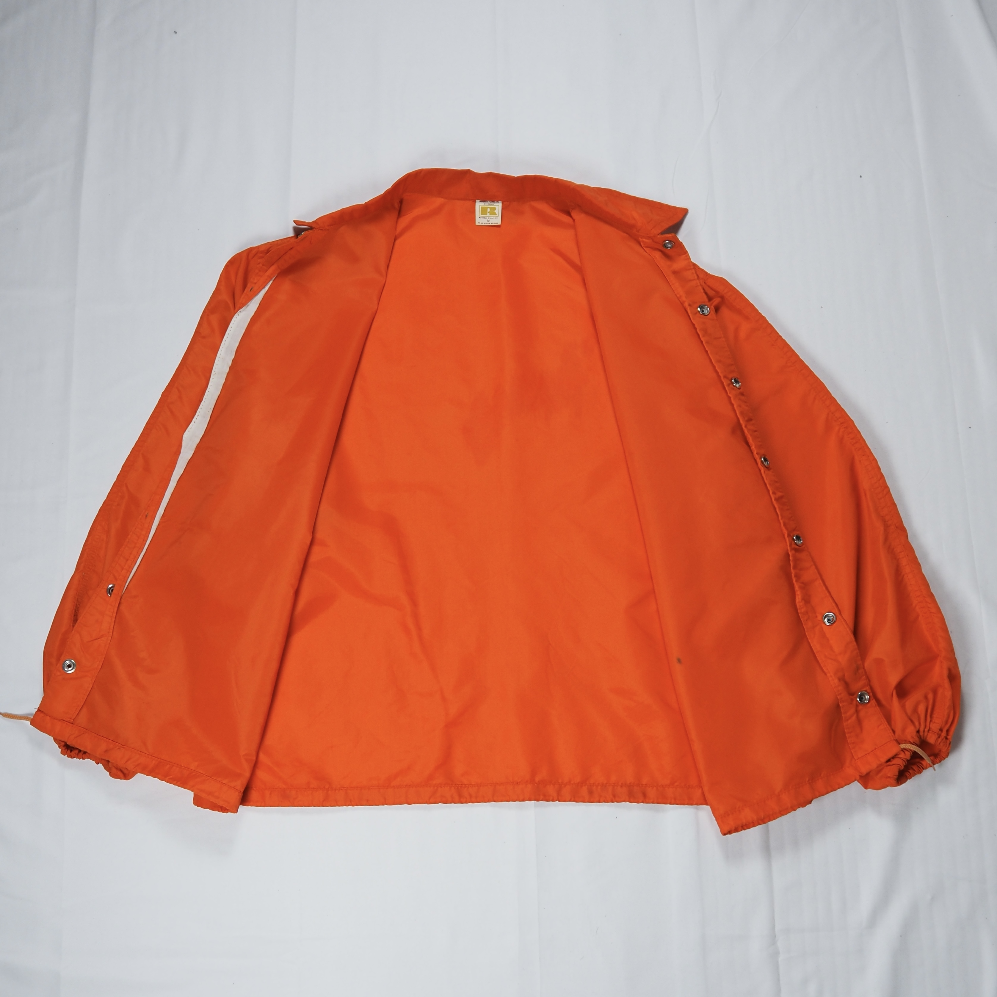70’s Russell Athletic ナイロンコーチジャケット オレンジ Mサイズ の画像 10