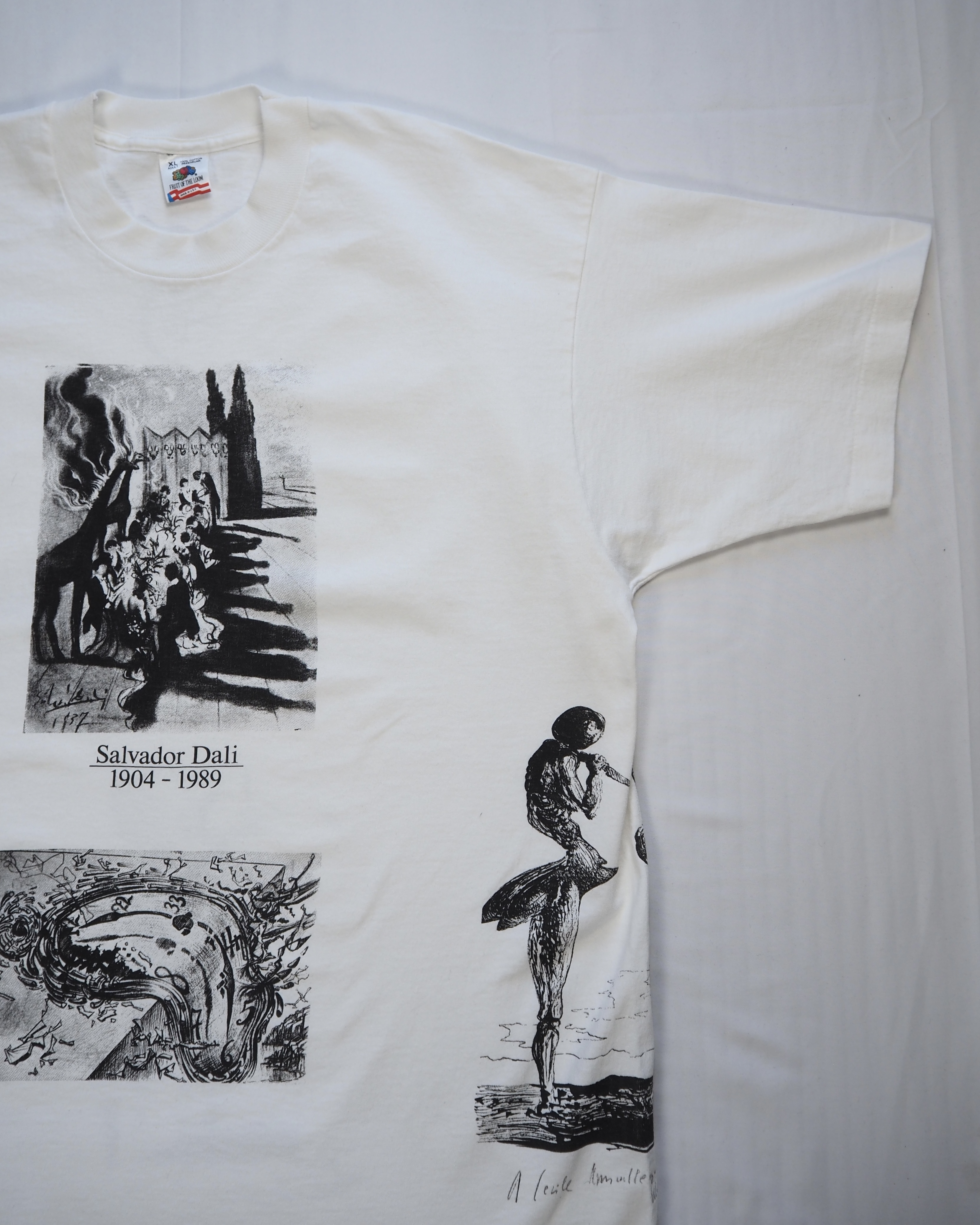 90's Fruits of the loom アートTシャツ ダリ 総柄プリント XL の画像 4