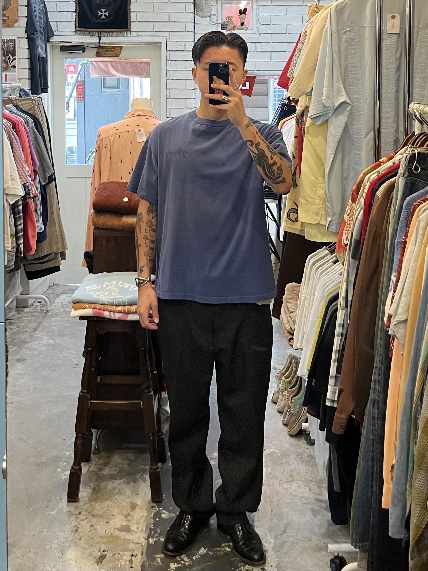 80’s OLD STUSSY ドラゴン ネイビー XL の画像 5