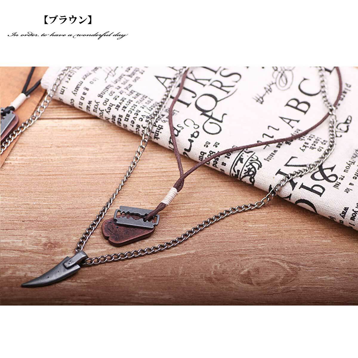 メンズネックレス ネックレス メンズ ワックスコードクロウネックレス お兄系 カジュアル チェーン プレート アクセサリー アクセ お兄 メンズファッション シンプル 爪 アメカジ プレゼント Orqnn1100 Overrag