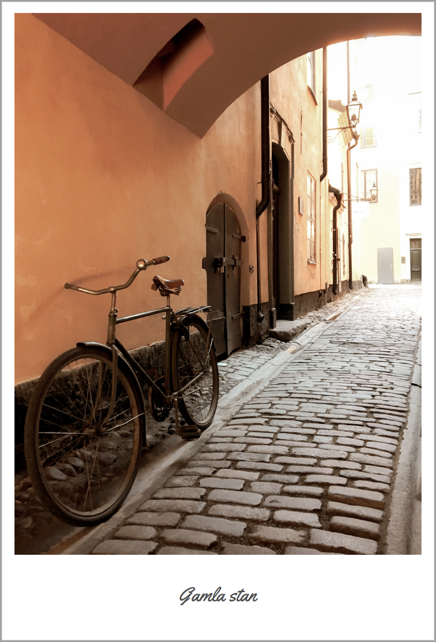 海外風景ポストカード Gamla Stan ガムラスタン の自転車 海外風景専門のポストカードショップ Elutas