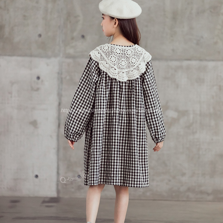 120 165 ワンピース チェック柄 ナチュラル 韓国版 韓国子供服 子供服 女の子 キッズ ジュニア q toworld キュートワールド 子供服 メール便は何点でも送料の合計は280円 powered by base