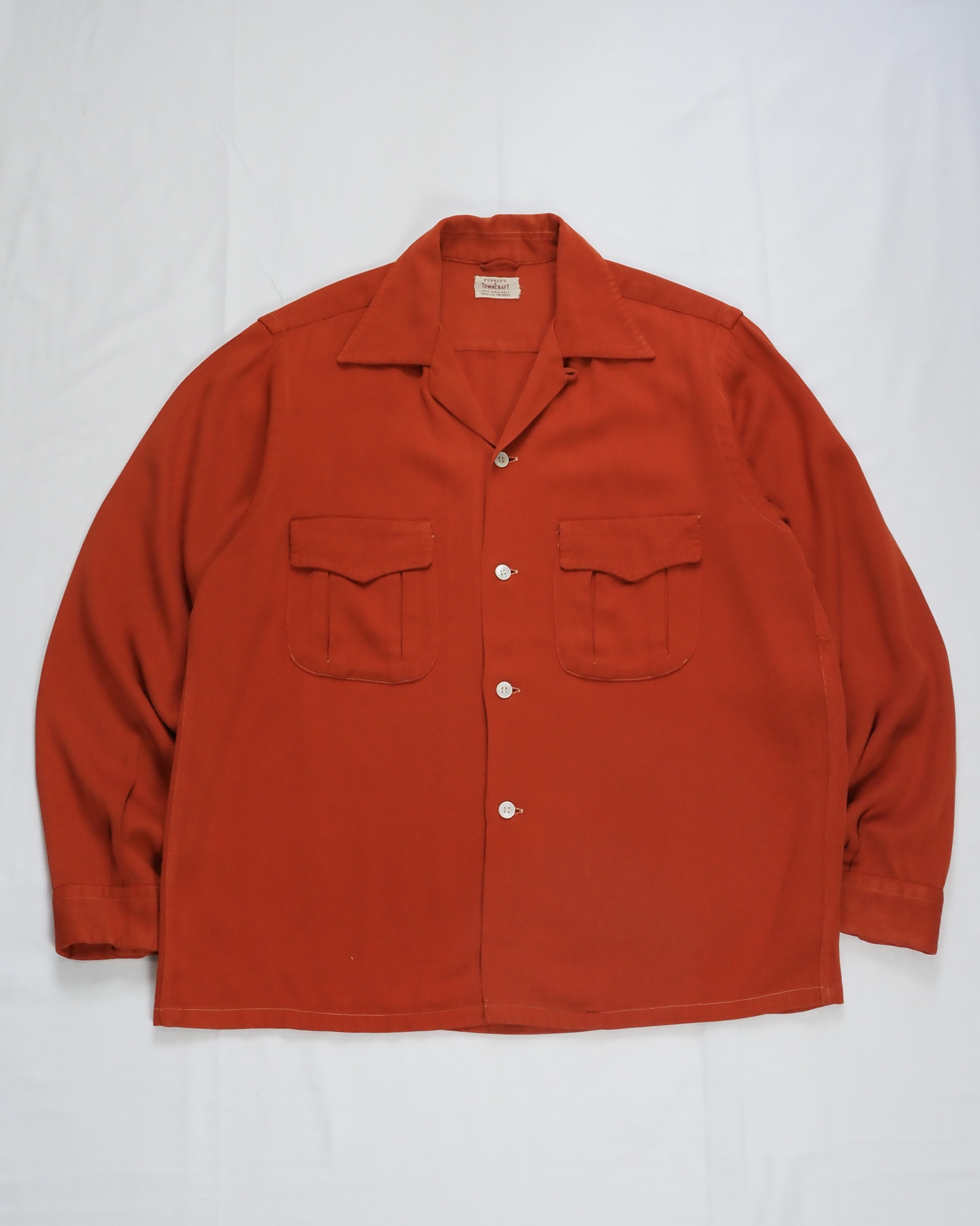 50’s Towncraft レーヨンシャツ ブラウン Mサイズ