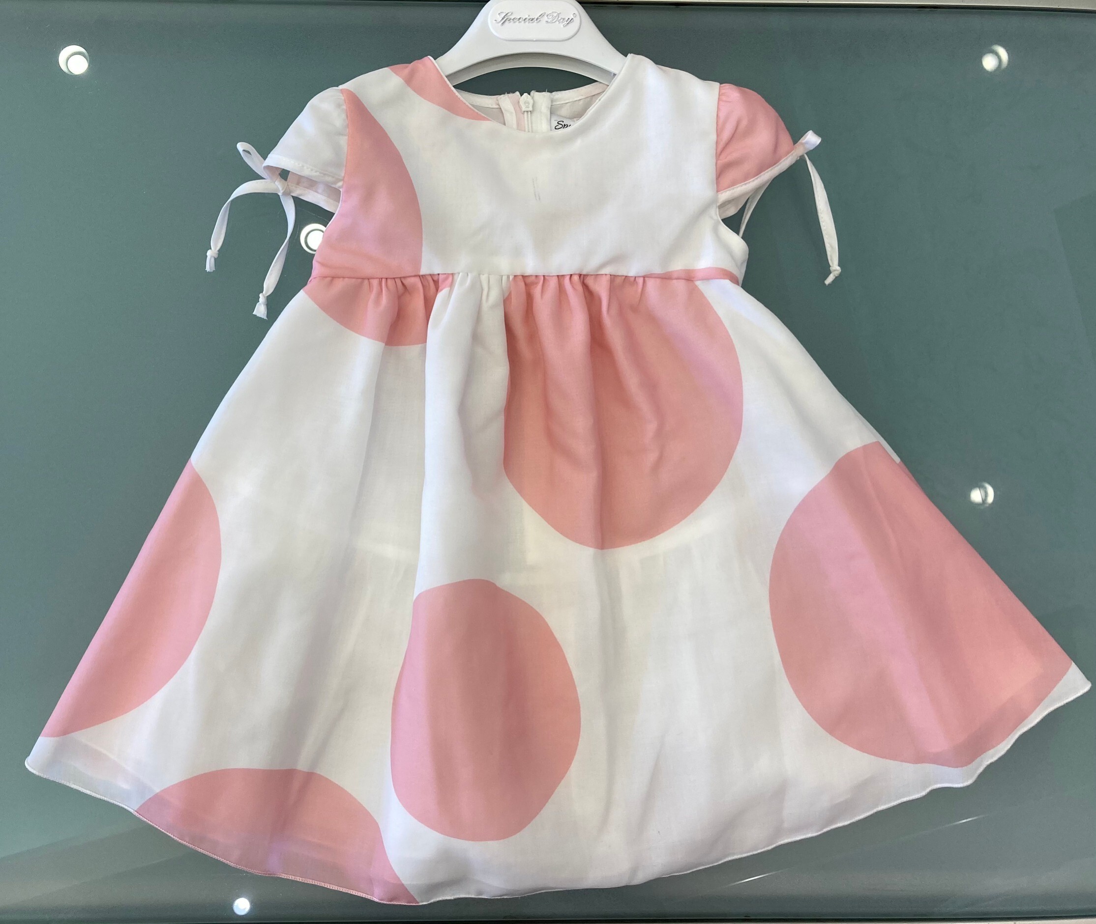 Specialday ドットピンクパフスリーブワンピース 2才 6才 ヨーロッパ海外ブランド子供服 ベビー服のルルベル Specialday ドットピンクパフスリーブワンピース 2才 6才 ヨーロッパ海外ブランド子供服 ベビー服のルルベル