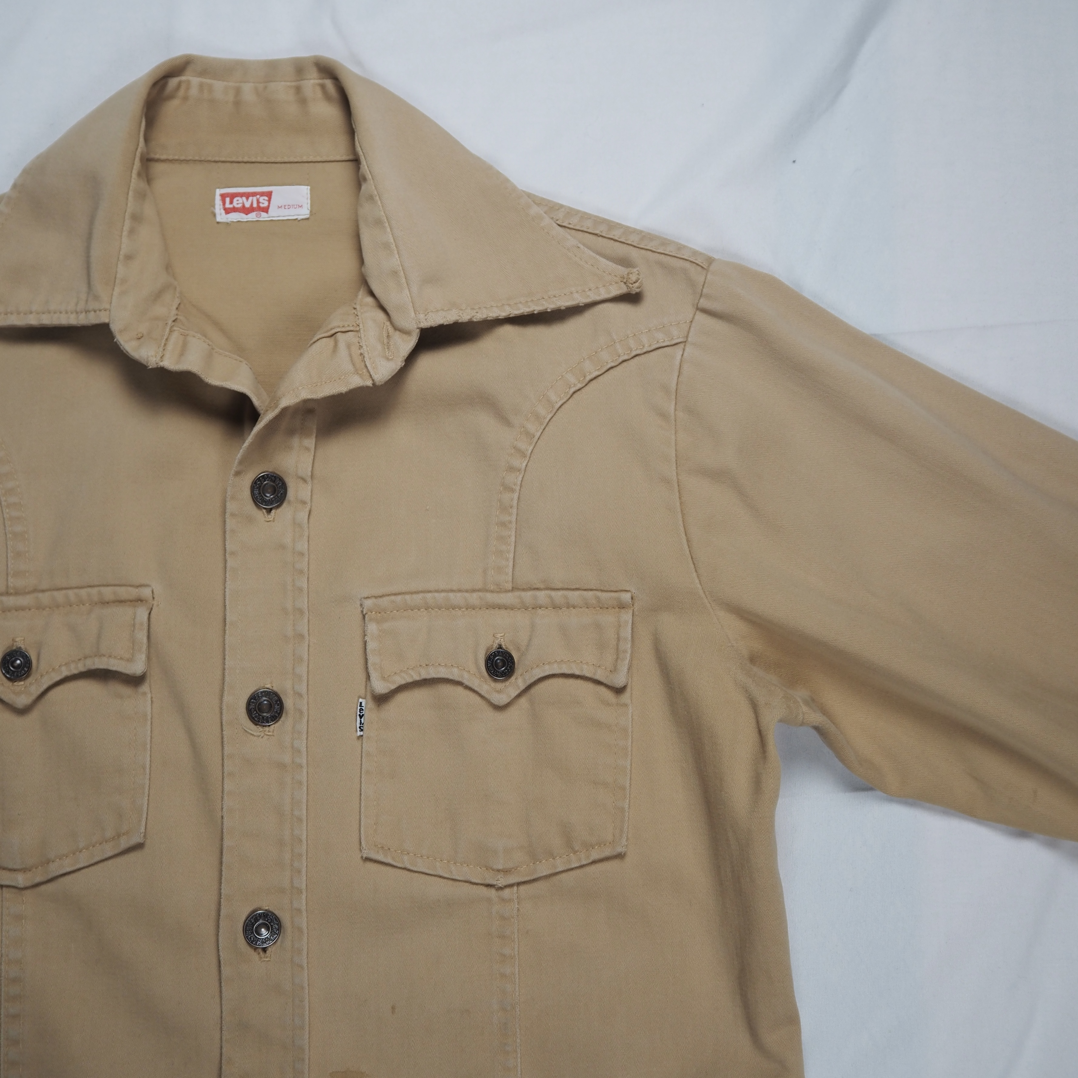 70’s Levi’s ウエスタンシャツ ベージュ ボックスシルエット Mサイズ オンライン限定商品 の画像 4