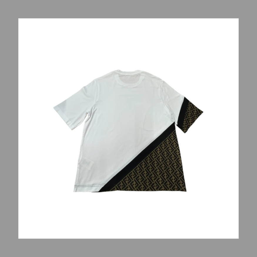 FENDI Men's Logo Print T-Shirt Size M Black Short Sleeve Designer Luxury Italy の画像 2