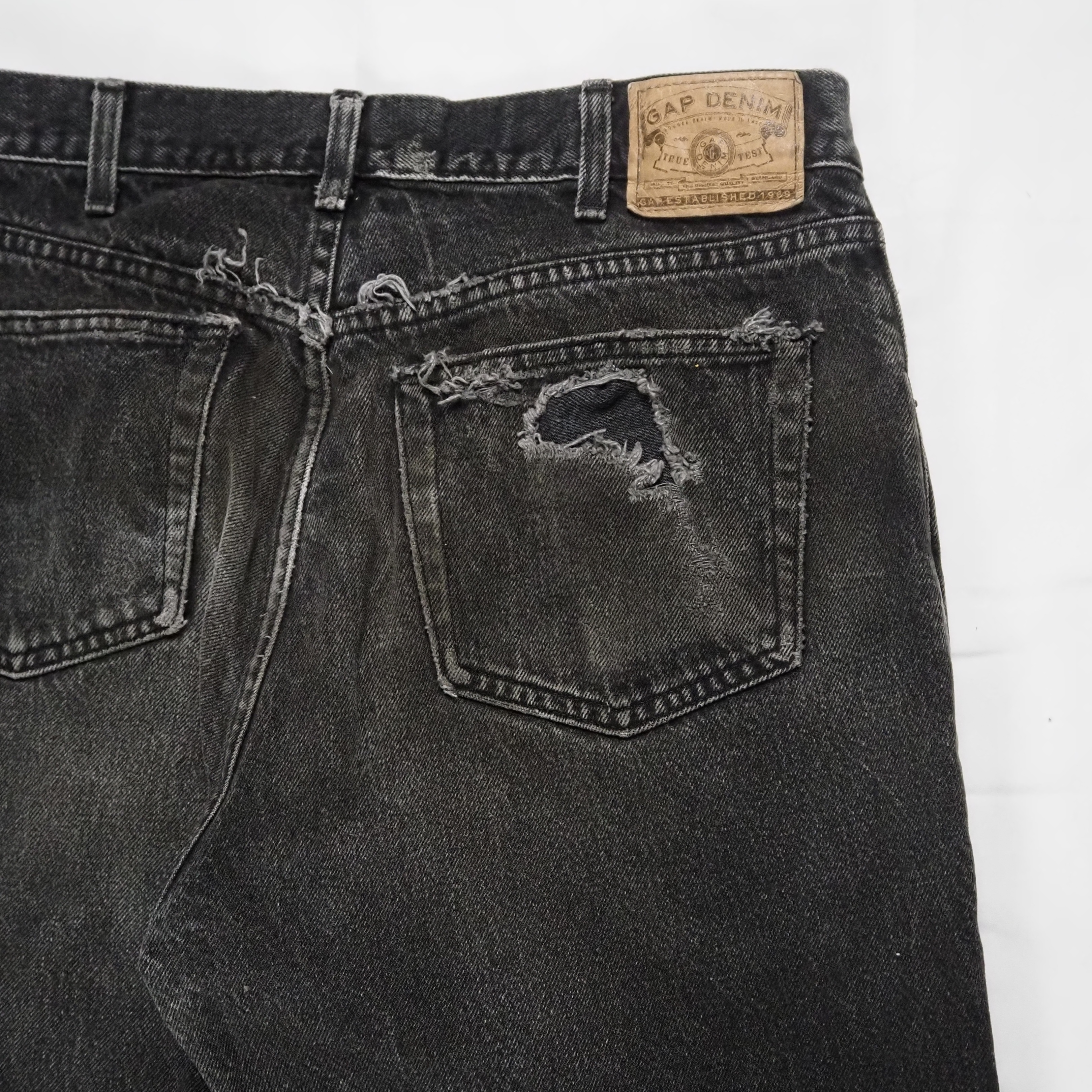 90’s-00’s OLD GAP ブラックデニム 32×29 の画像 13