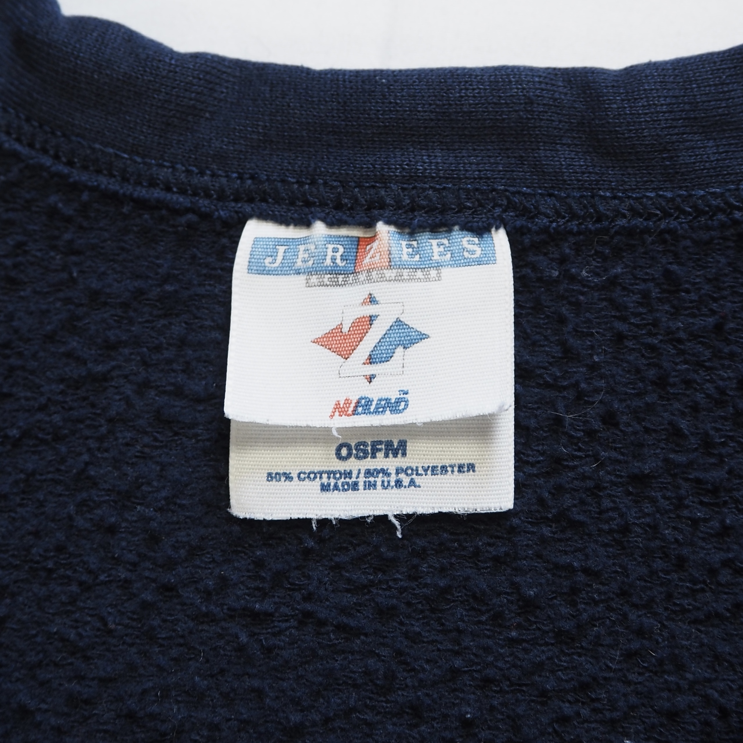 90’s Jerzees スウェットカーディガン ネイビー アメリカ製 の画像 7