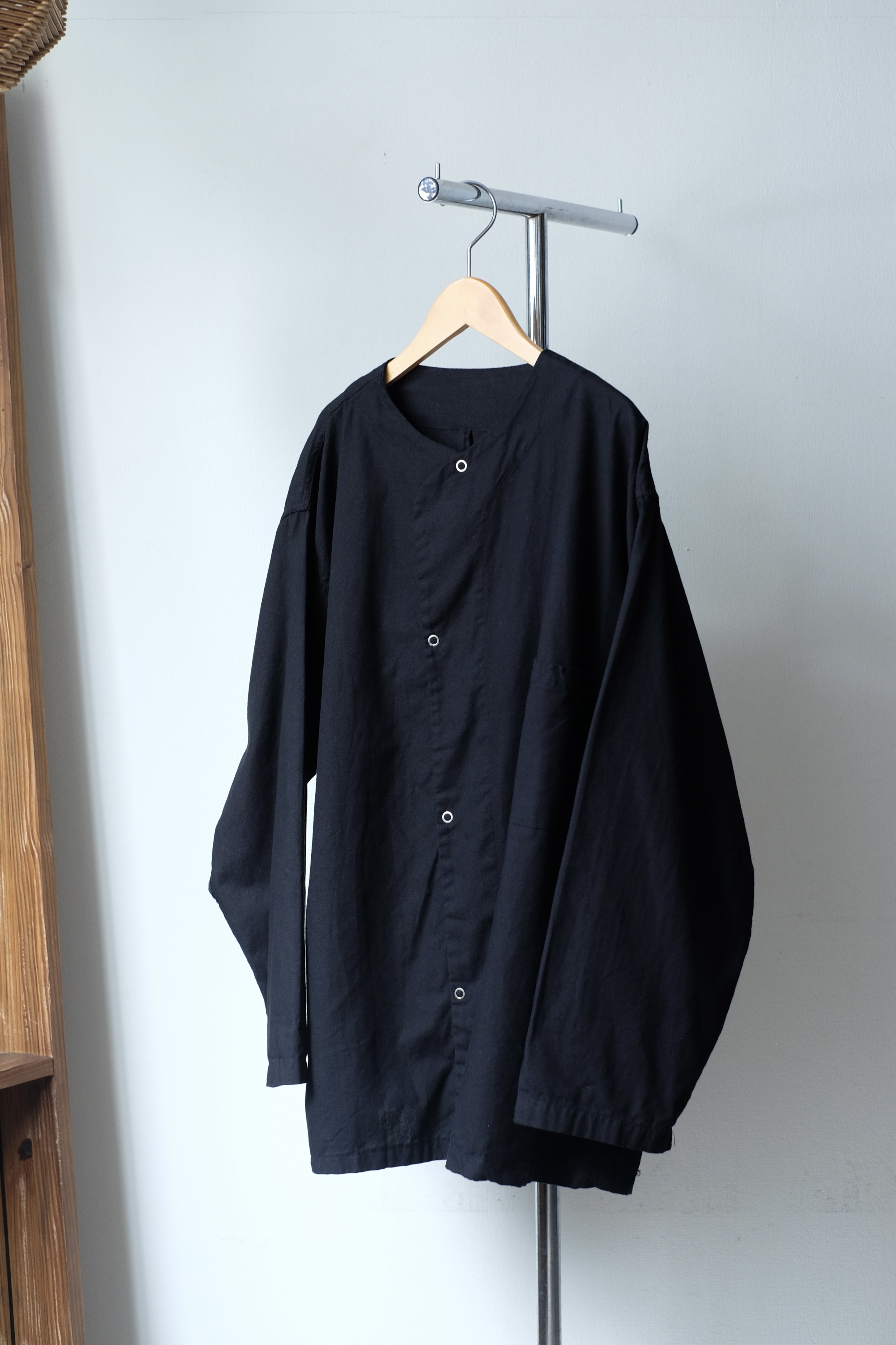 50s US army no collar pajama shirt “黒染め” の画像 7