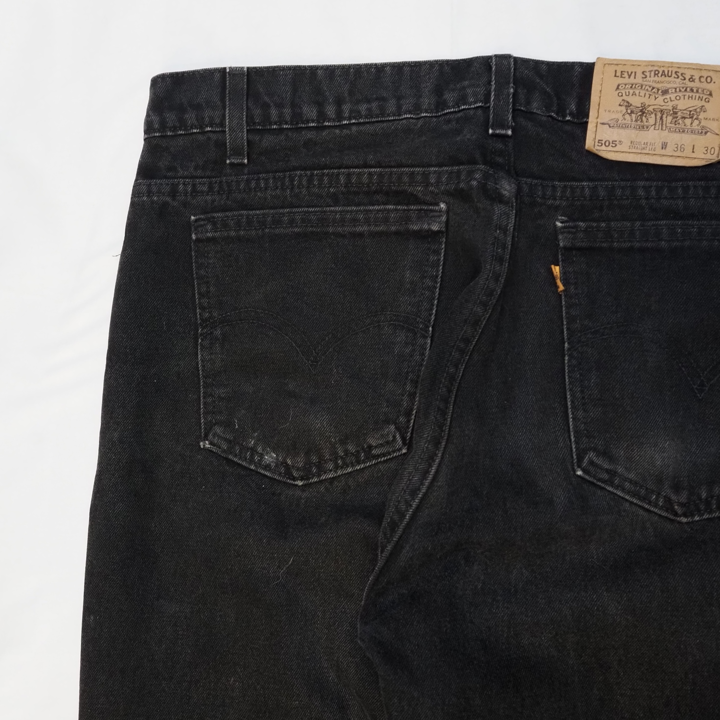 90’s Levi’s 505 US製 Black Denim “36×30" の画像 12