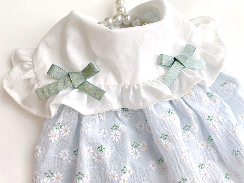 デイジーの白襟りぼんワンピース Cola Chica お嬢様のしっぽ