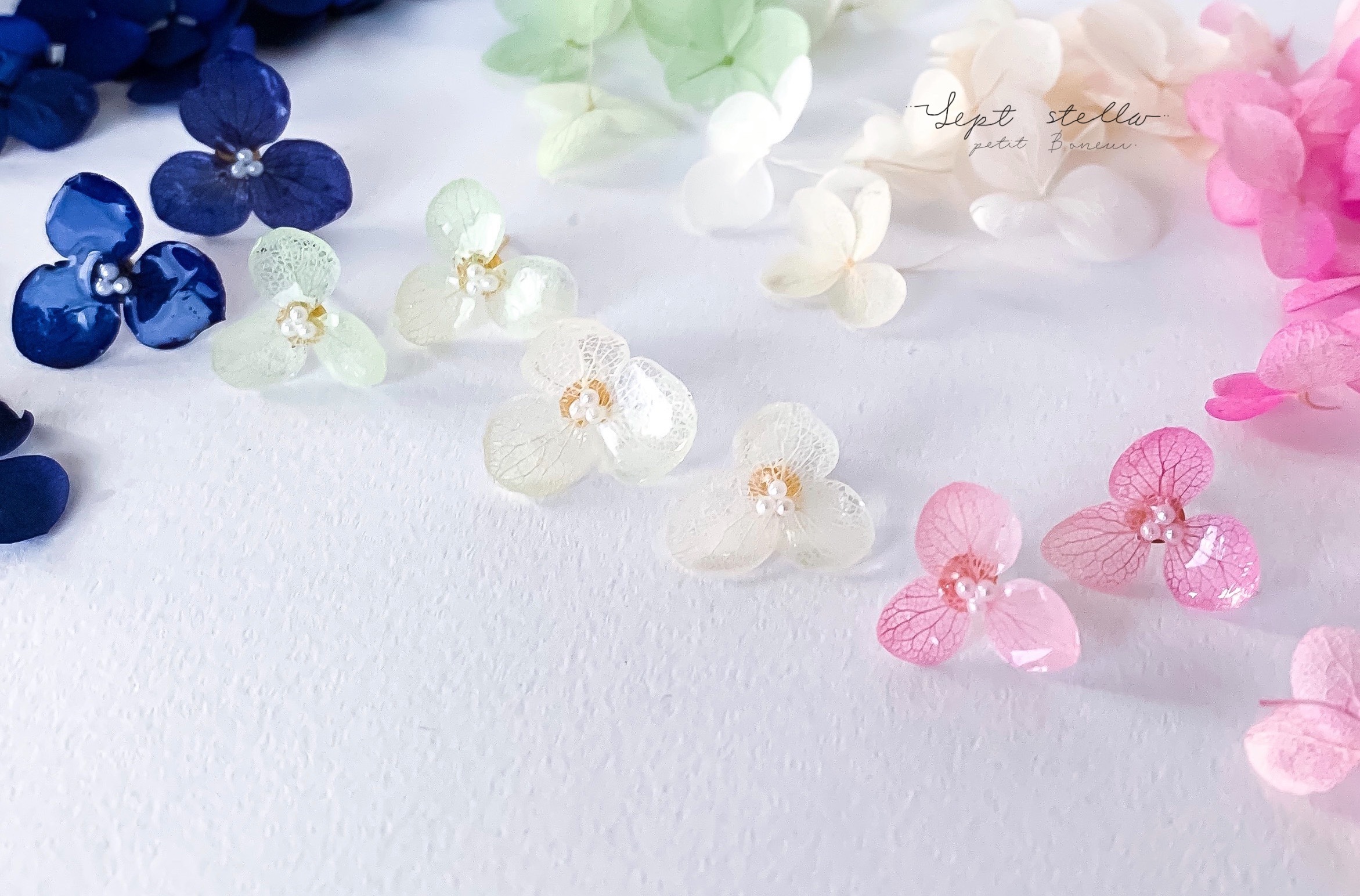 紫陽花ピアス イヤリング Drei Sept Stella 紫陽花ピアス イヤリング Drei Sept Stella