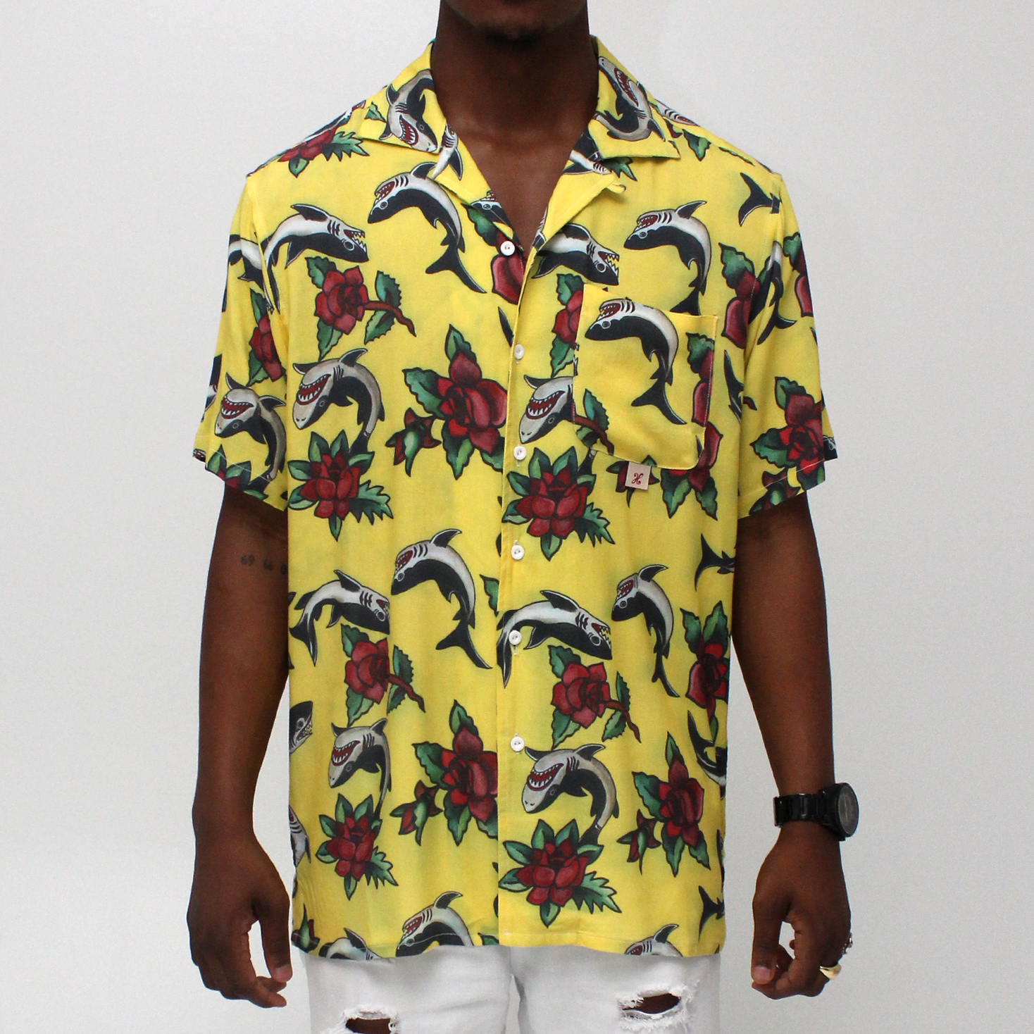 メンズアロハシャツ Shark Flower Holmes Bros From South Africa