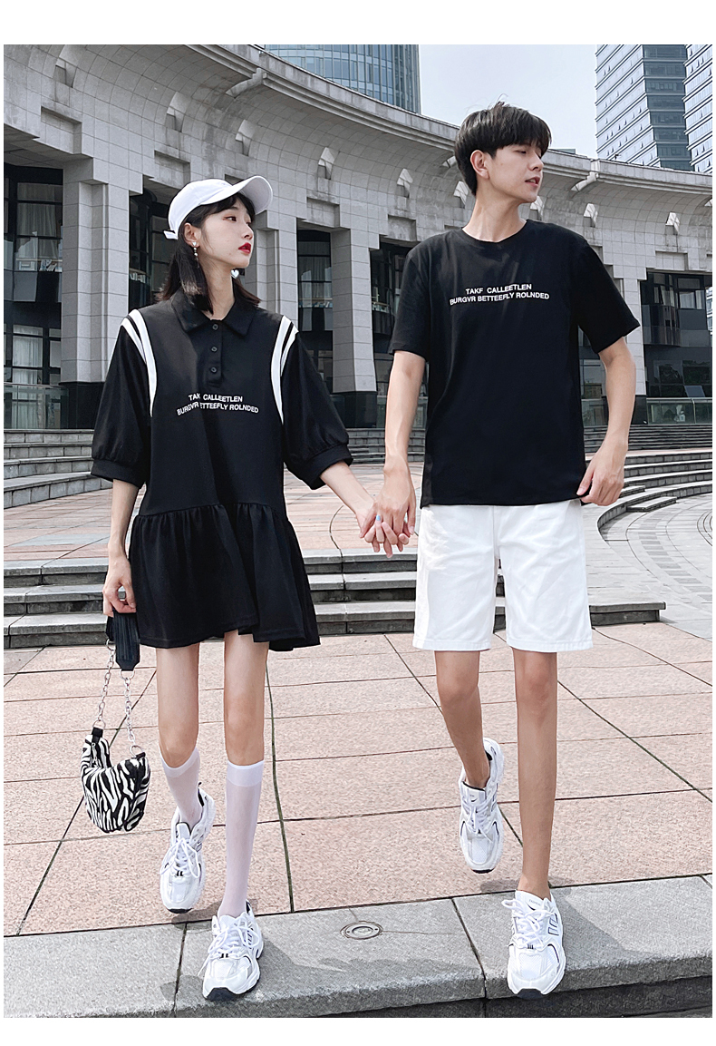 オーバーサイズ ポロシャツ ワンピース 0967 メンズtシャツ カップル ペアルック リンクコーデ カジュアル お揃い デート 夫婦 親子 カップルのリンクコーデ専門店 Pair Cele ペアセレ