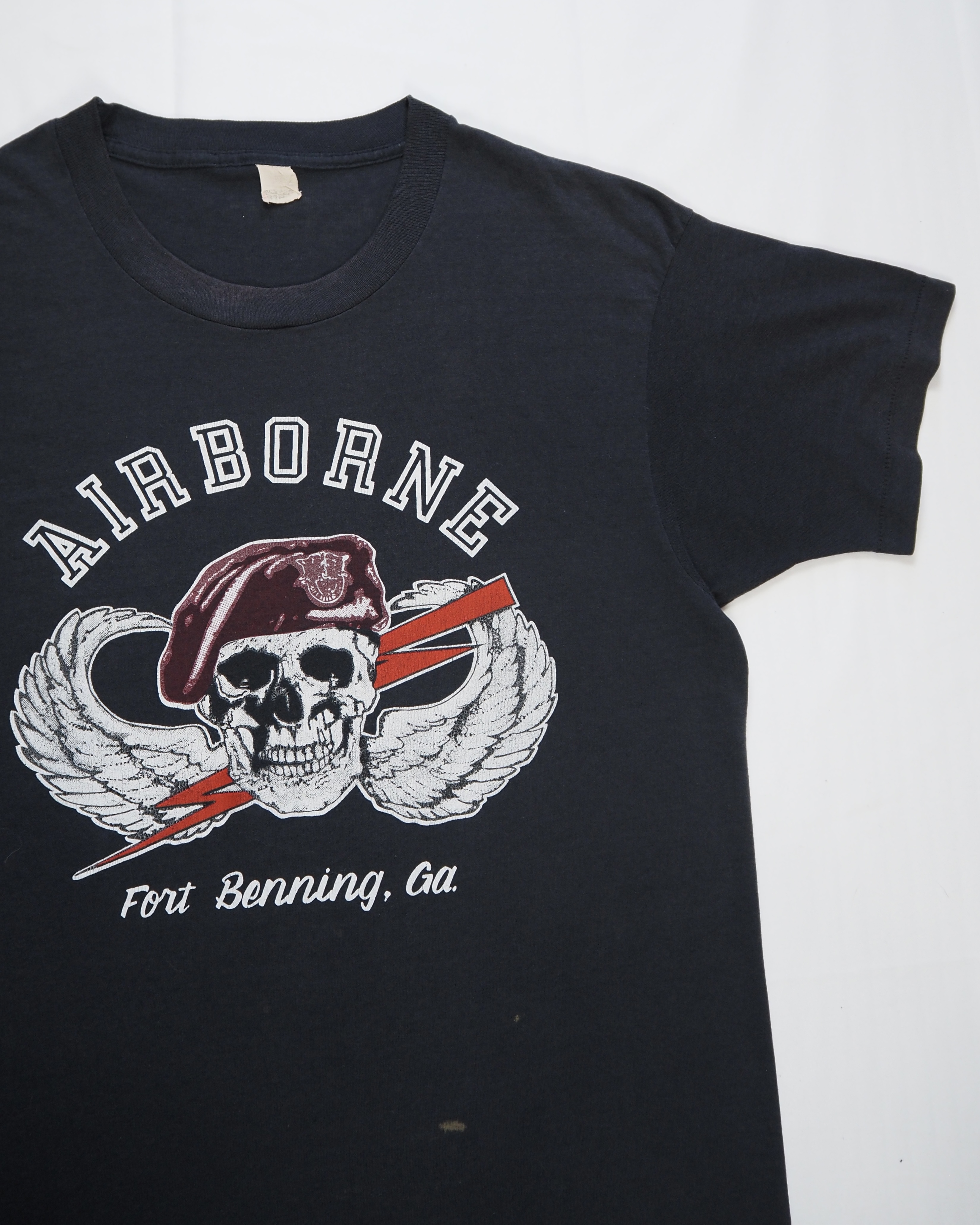 80’s Airborne Tシャツ スカル の画像 3